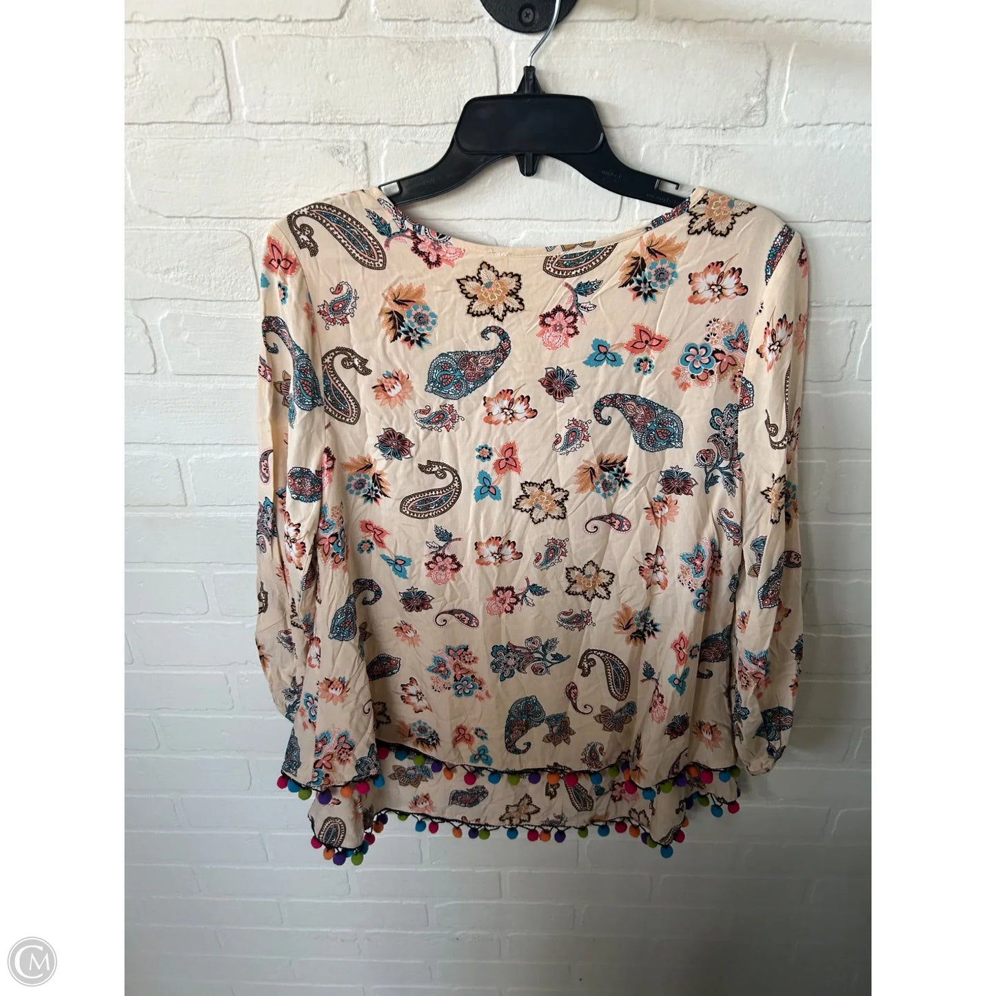 Top Long Sleeve By Entro In Blue & Orange, Size: S