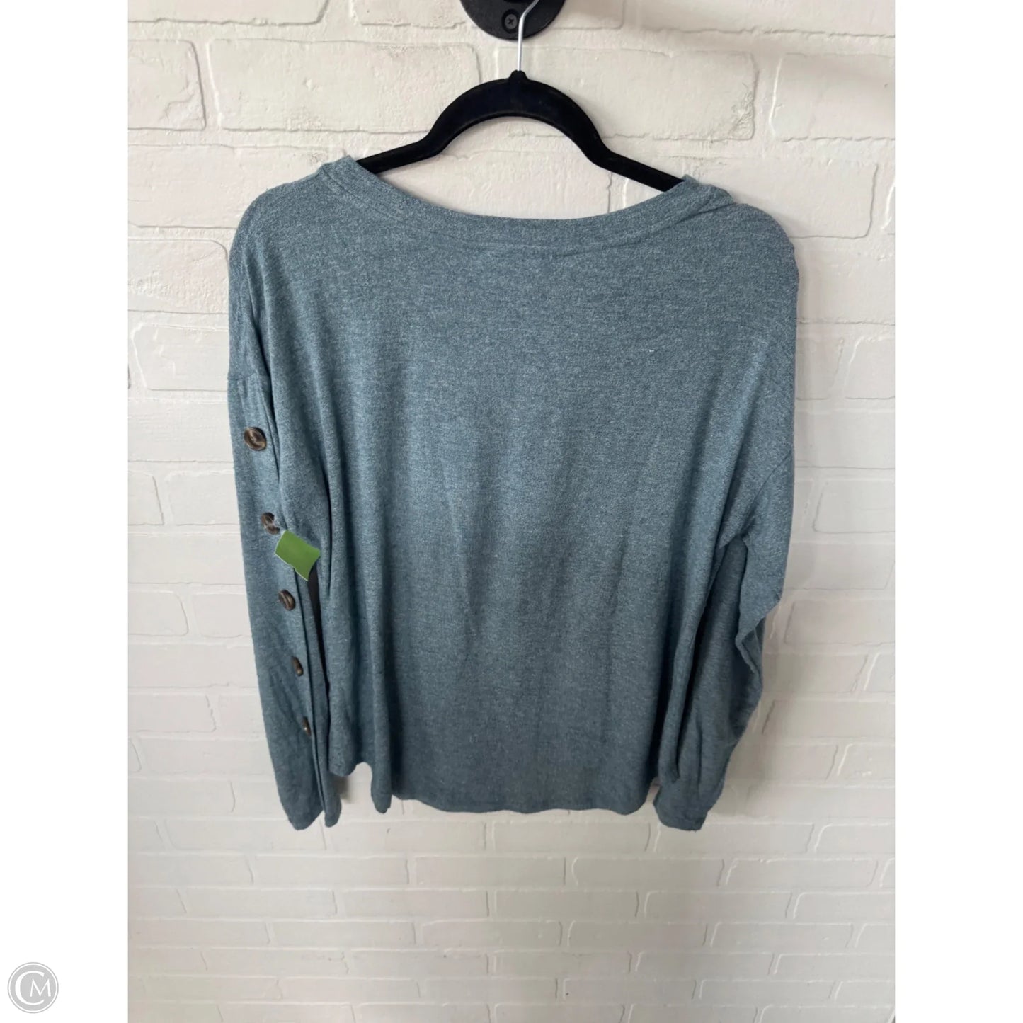 Top Long Sleeve By E&m In Blue, Size: M