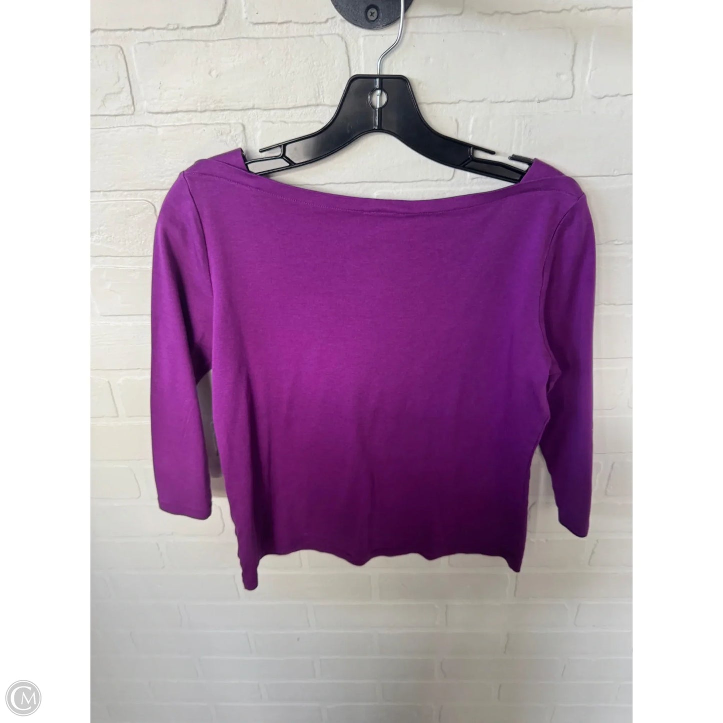Top 3/4 Sleeve Basic By Talbots In Purple, Size: Sp