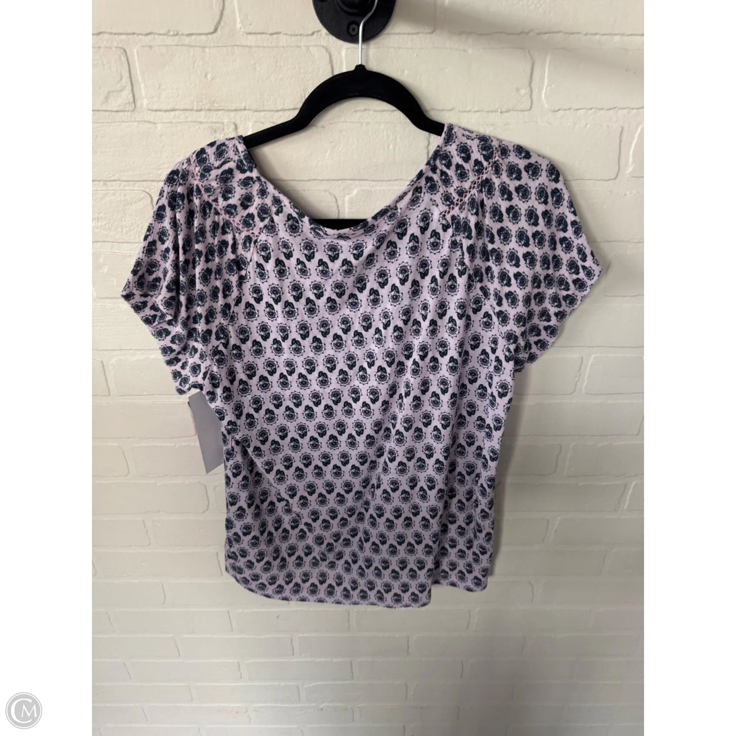 Top Short Sleeve By Loft In Pink & Purple, Size: L