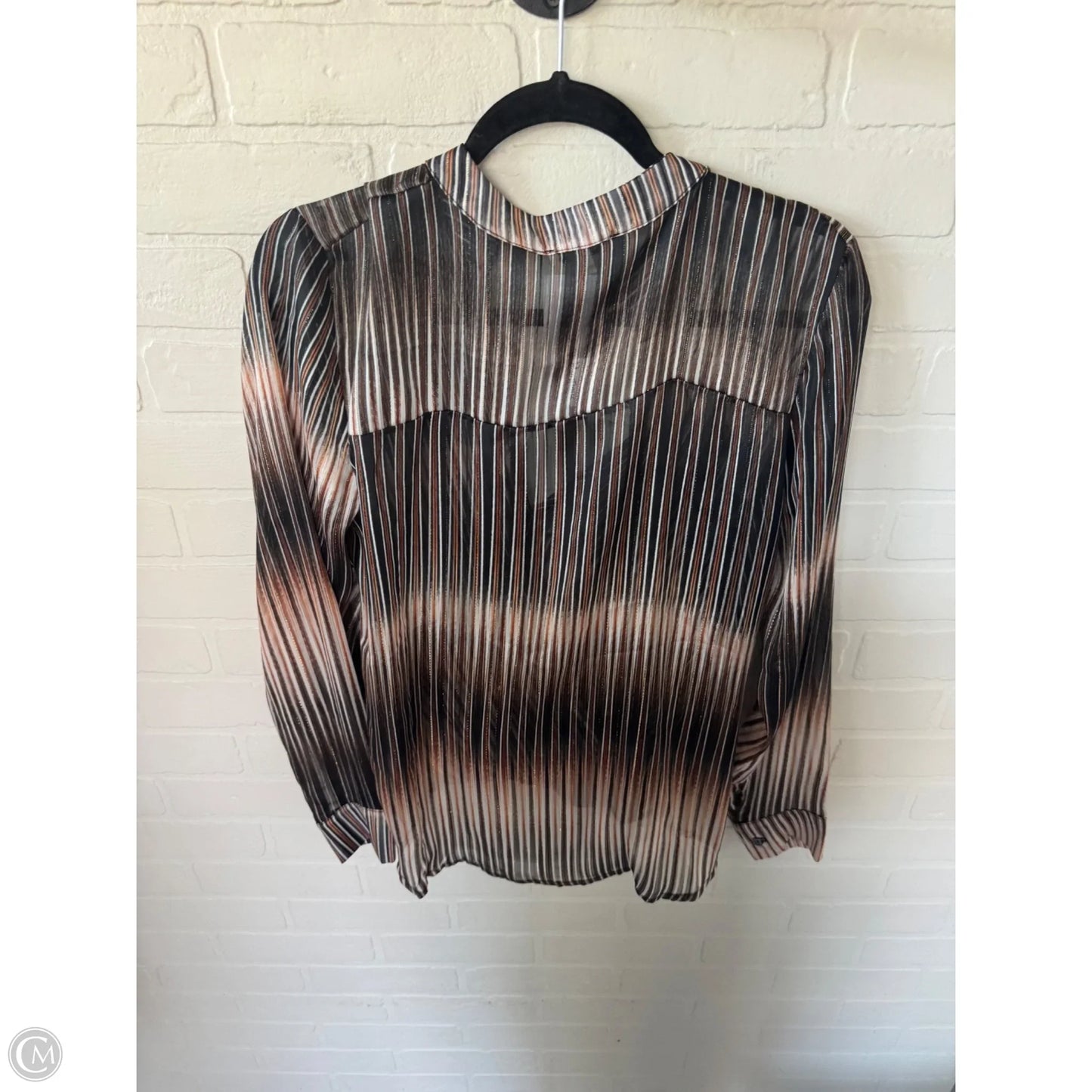 Top Long Sleeve By Clothes Mentor In Black & Brown, Size: L