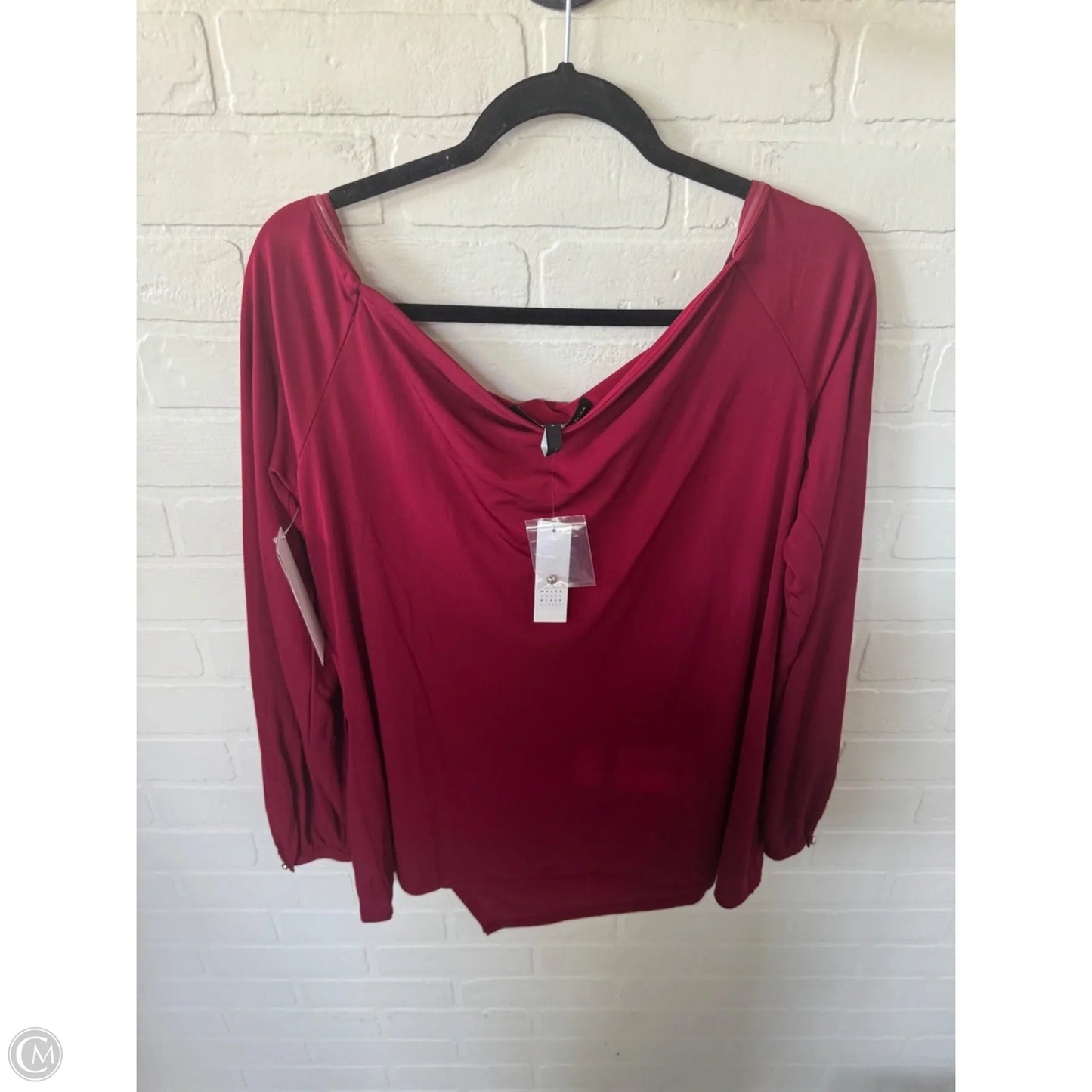 Top Long Sleeve By White House Black Market In Red, Size: Xl