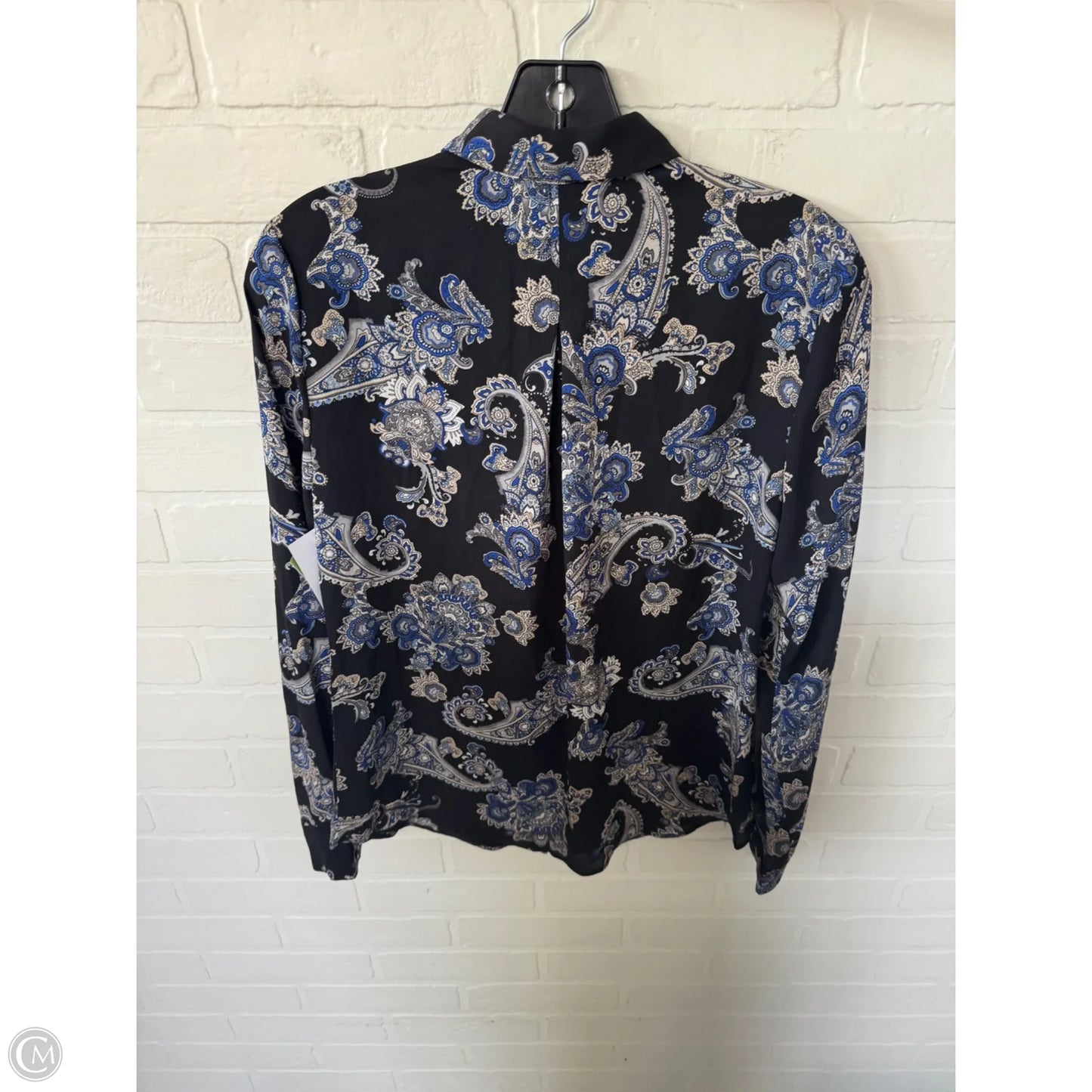 Top Long Sleeve By White House Black Market In Black & Blue, Size: Xs