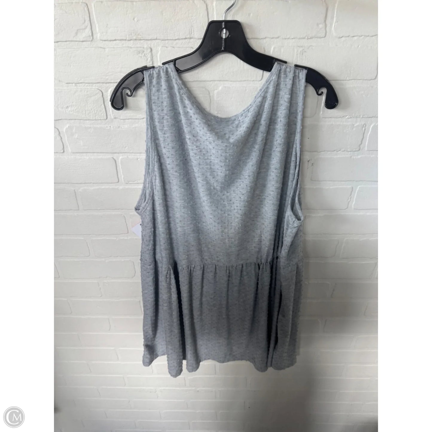 Top Sleeveless By Chicsoul In Grey, Size: 4x