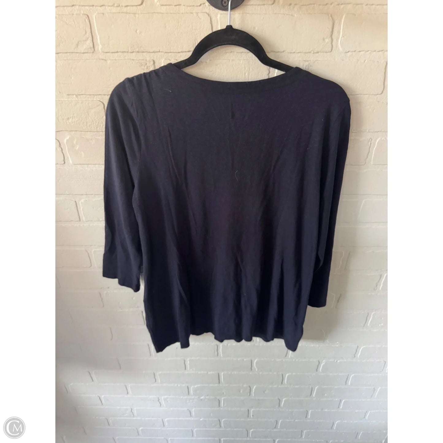 Top 3/4 Sleeve By Talbots In Blue & Cream, Size: S