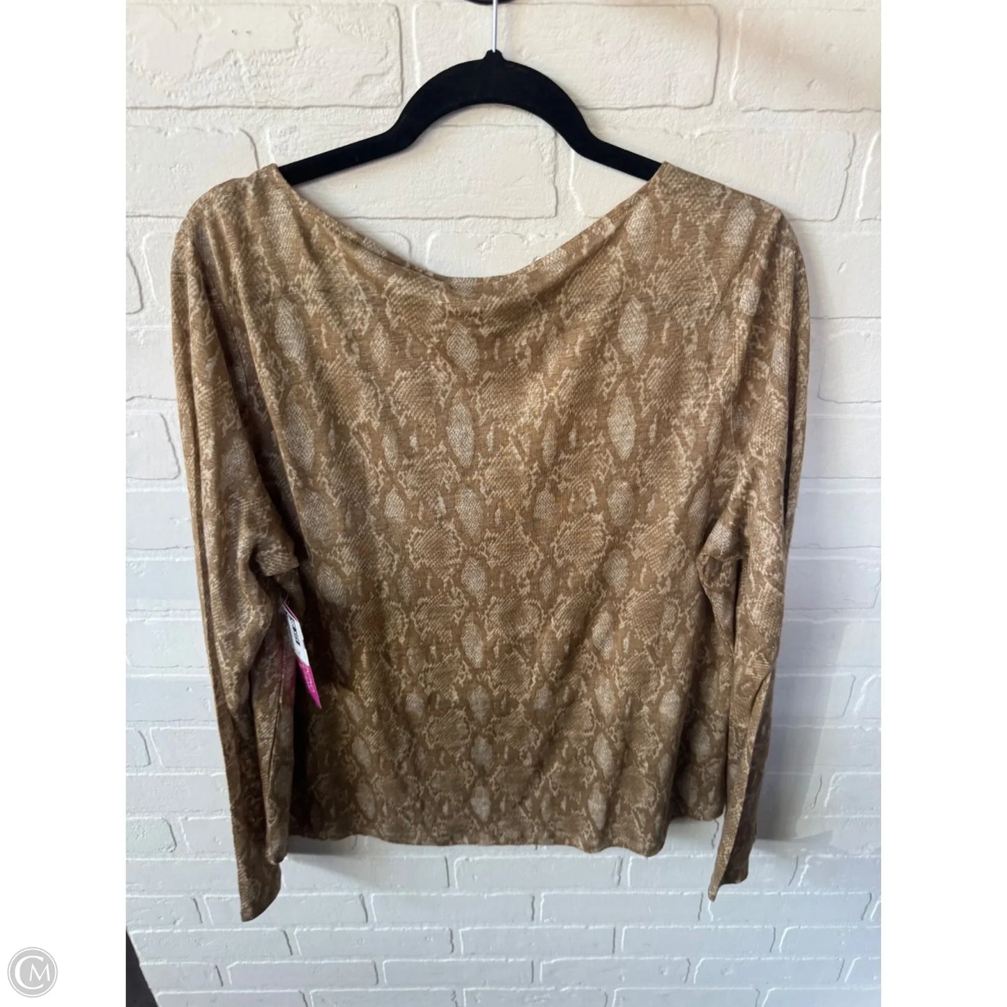 Top Long Sleeve By Lauren By Ralph Lauren In Tan, Size: Xl