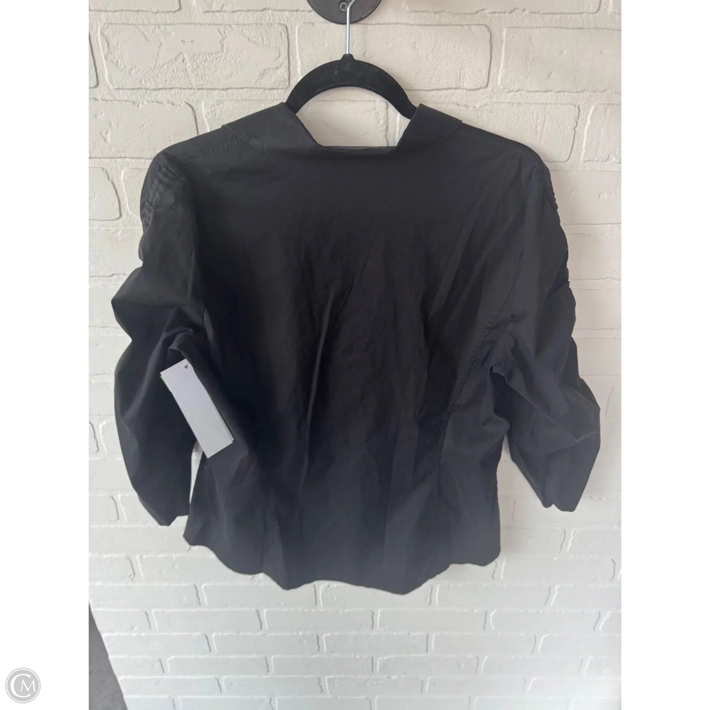 Top 3/4 Sleeve Designer By Lafayette 148 In Black, Size: L