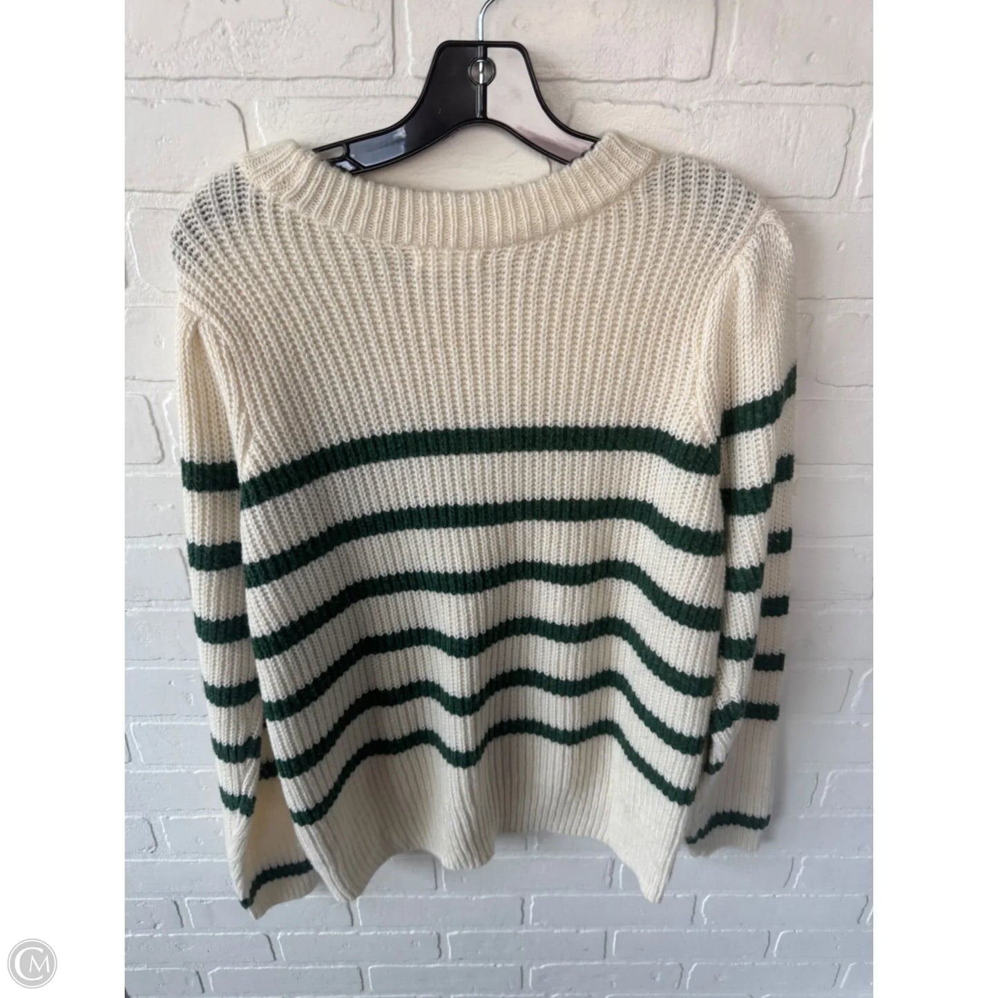 Sweater By Maurices In Cream & Green, Size: L