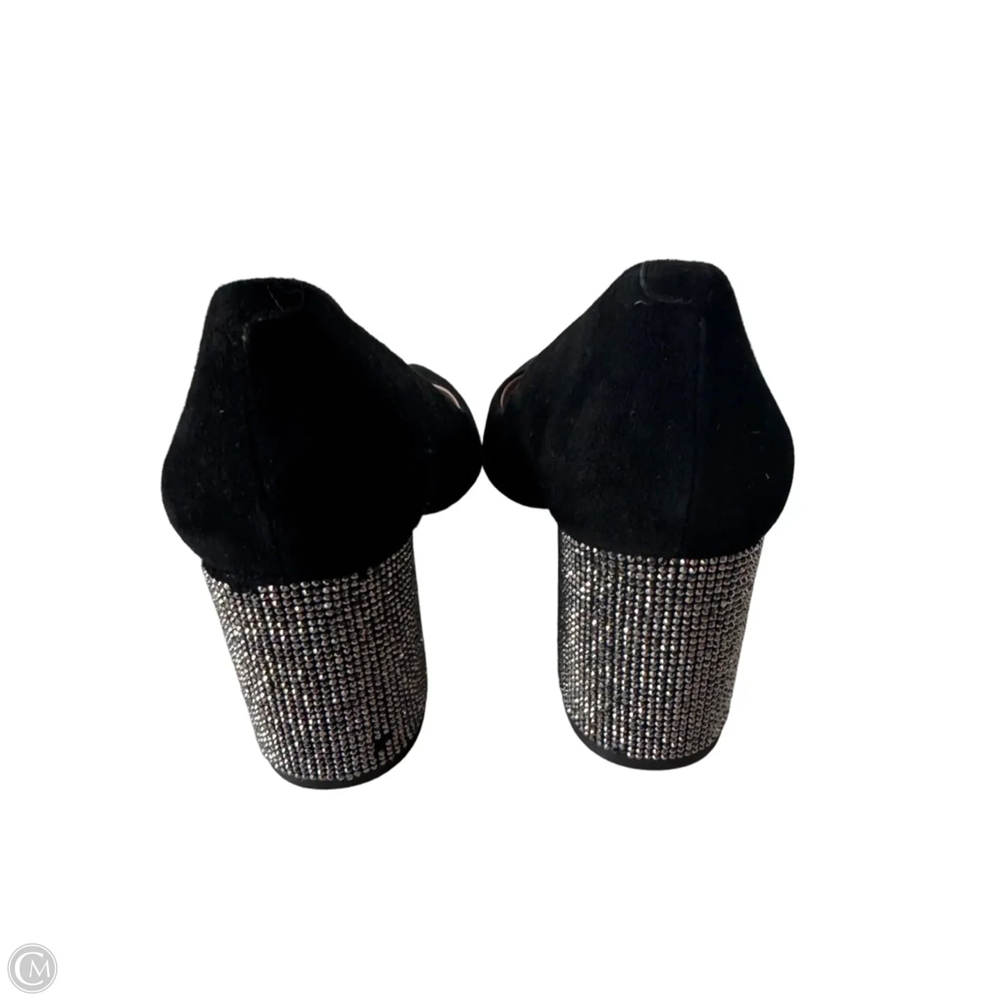 Shoes Designer By Karl Lagerfeld In Black & Silver, Size: 8