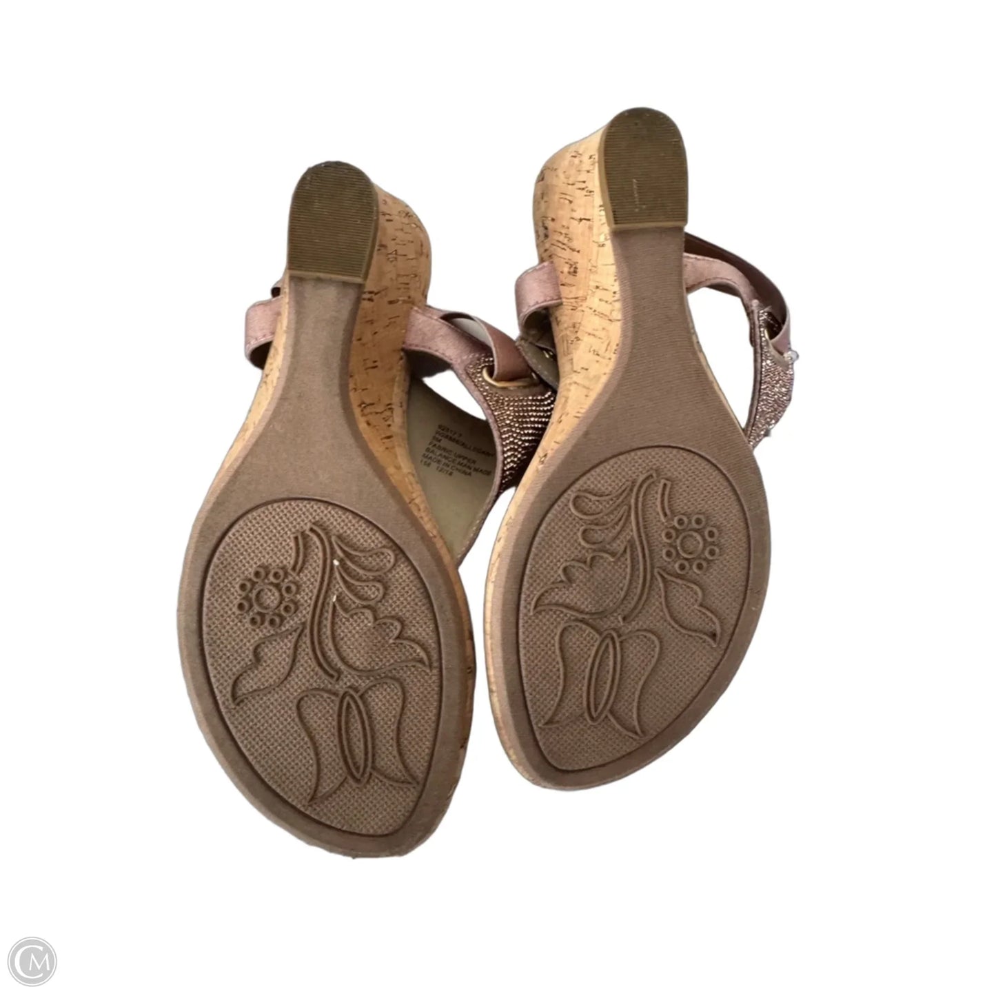 Sandals Heels Wedge By White House Black Market In Pink & Tan, Size: 7