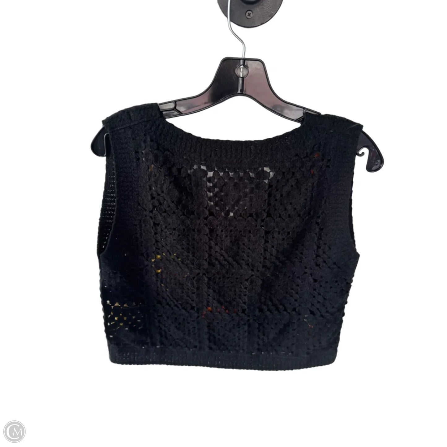 Vest Sweater By Rebellion In Black & Orange, Size: Xs