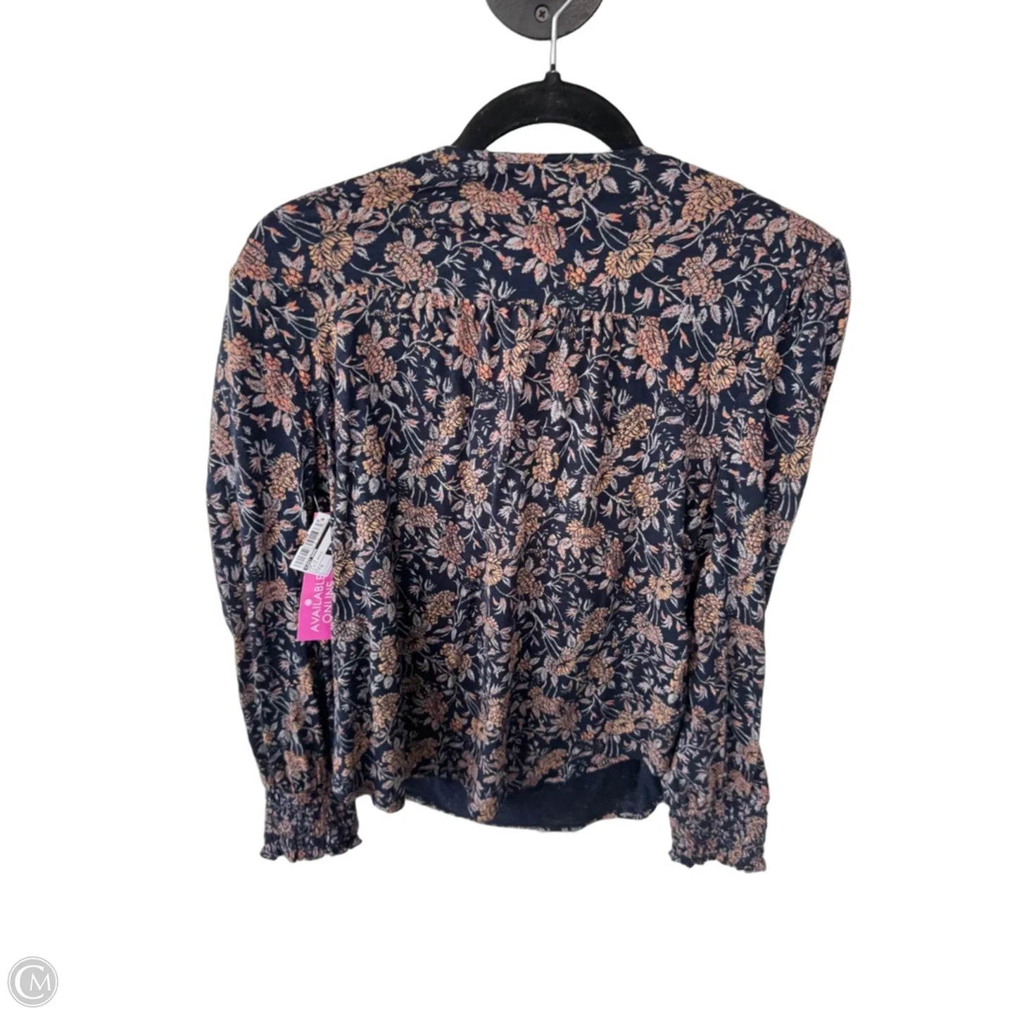 Top Long Sleeve By Lucky Brand In Blue & Orange, Size: S