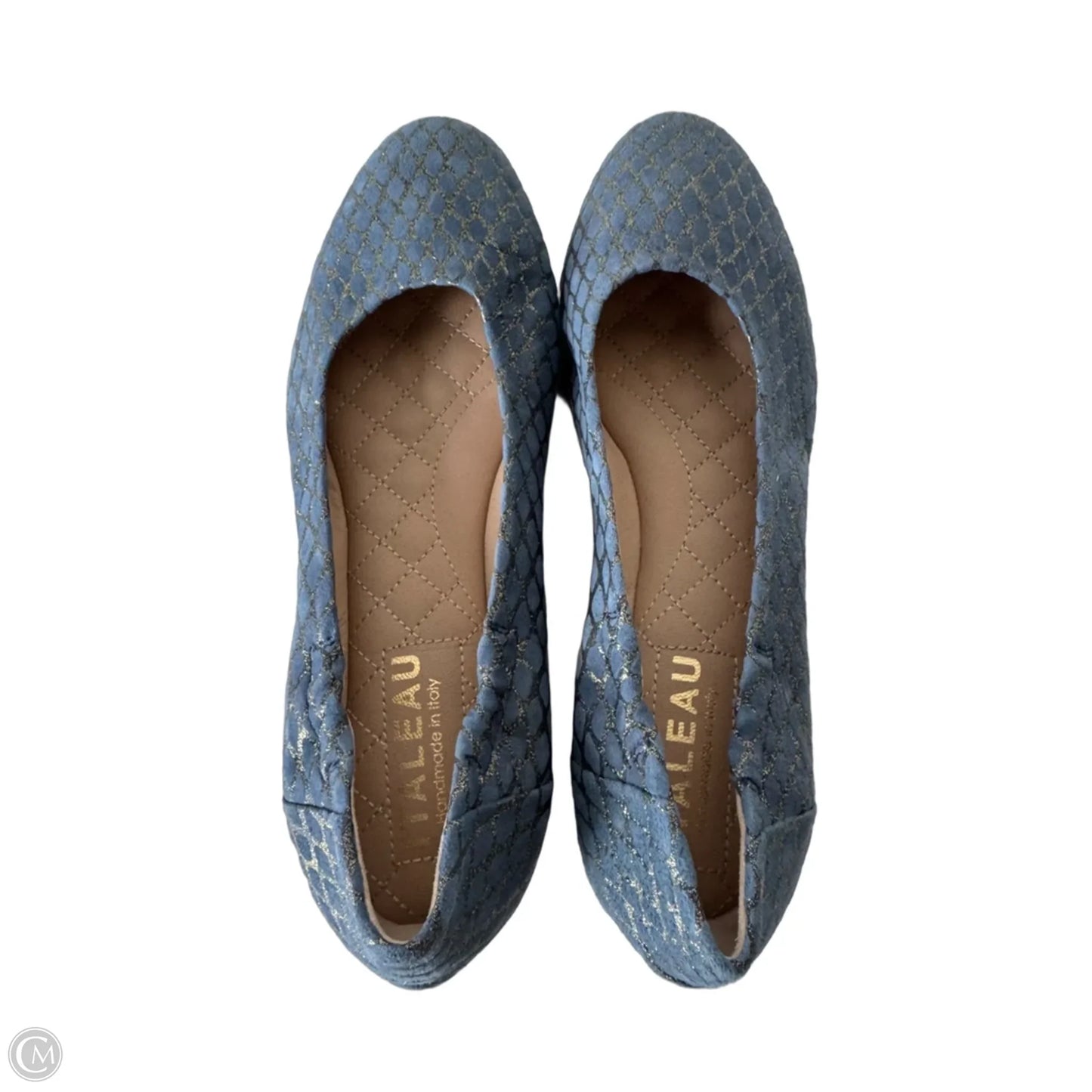 Shoes Flats By Cmb In Blue & Gold, Size: 8