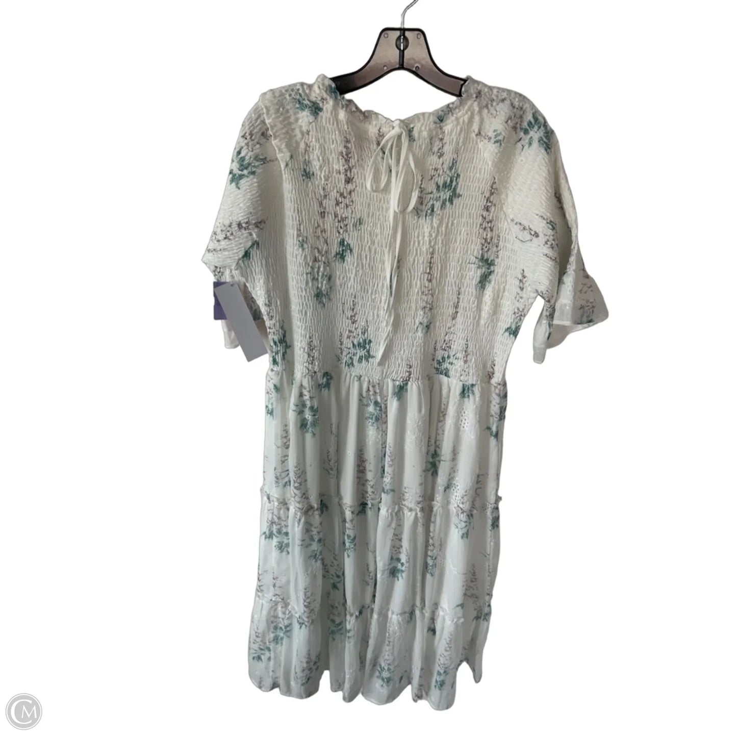 Dress Casual Maxi By Clothes Mentor In Green & White, Size: 1x
