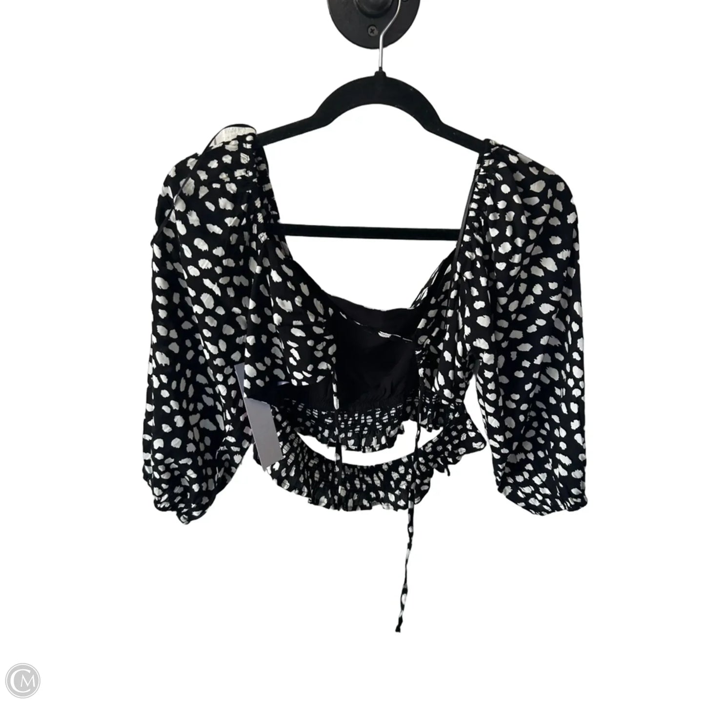 Top 3/4 Sleeve By Clothes Mentor In Black & Cream, Size: S
