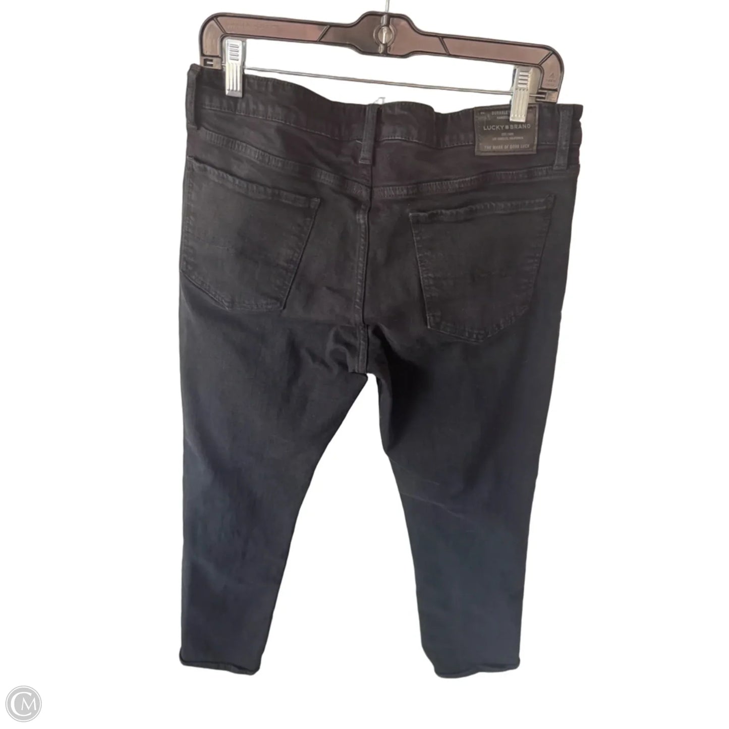 Jeans Straight By Lucky Brand In Black Denim, Size: 12