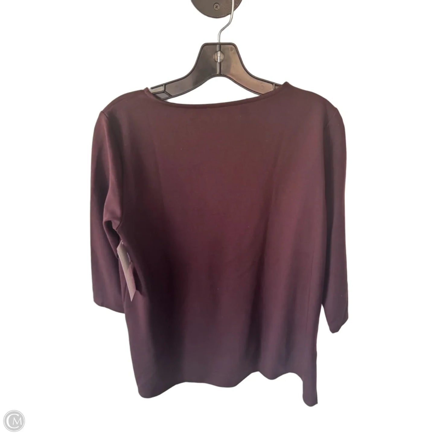 Top 3/4 Sleeve Basic By Eileen Fisher In Brown, Size: Xs