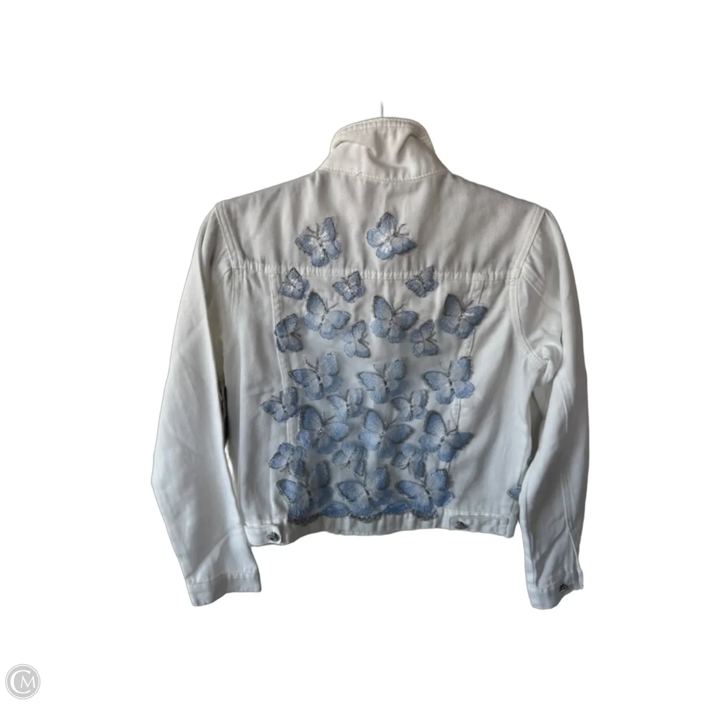 Jacket Denim By Clothes Mentor In White Denim, Size: S