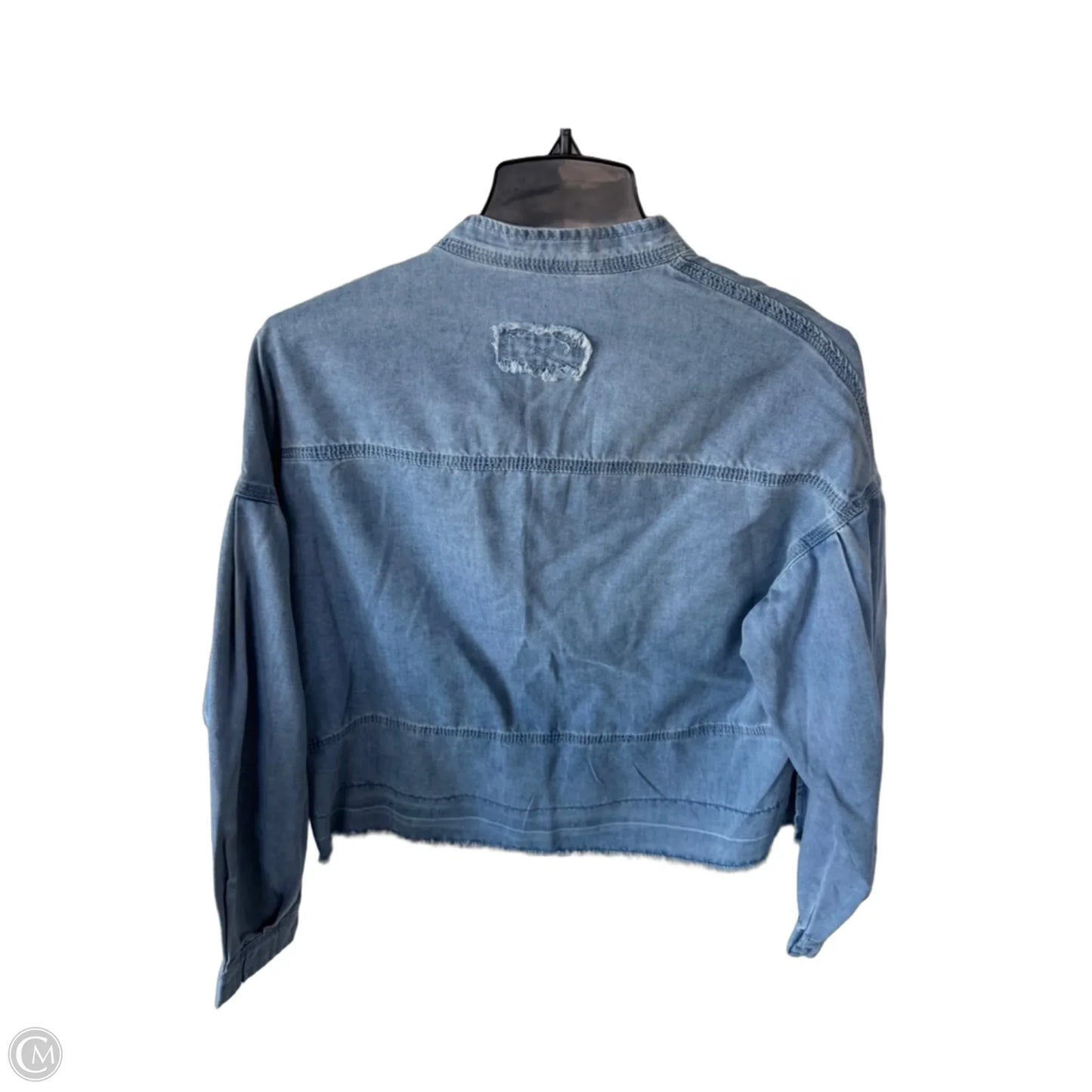 Top Long Sleeve By Cme In Blue Denim, Size: S