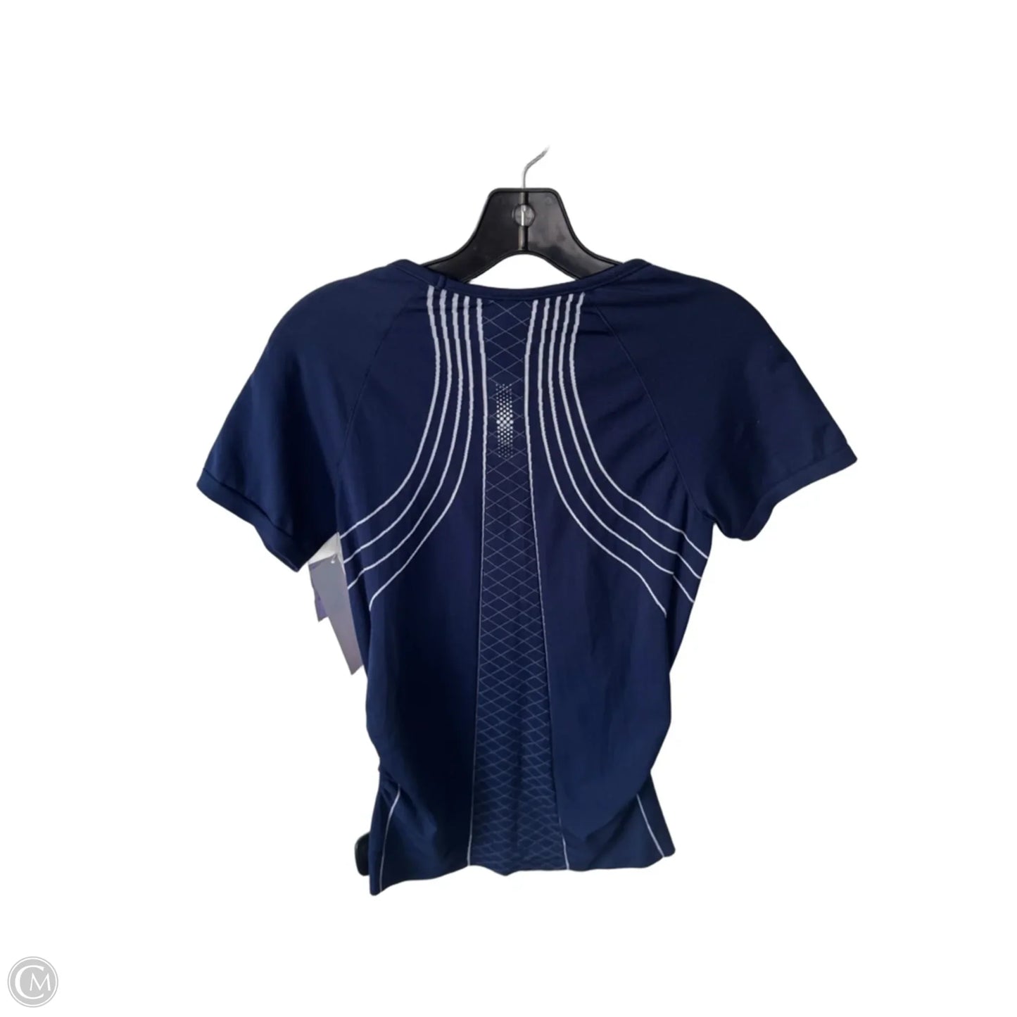 Athletic Top Short Sleeve By Athleta In Blue & White, Size: M