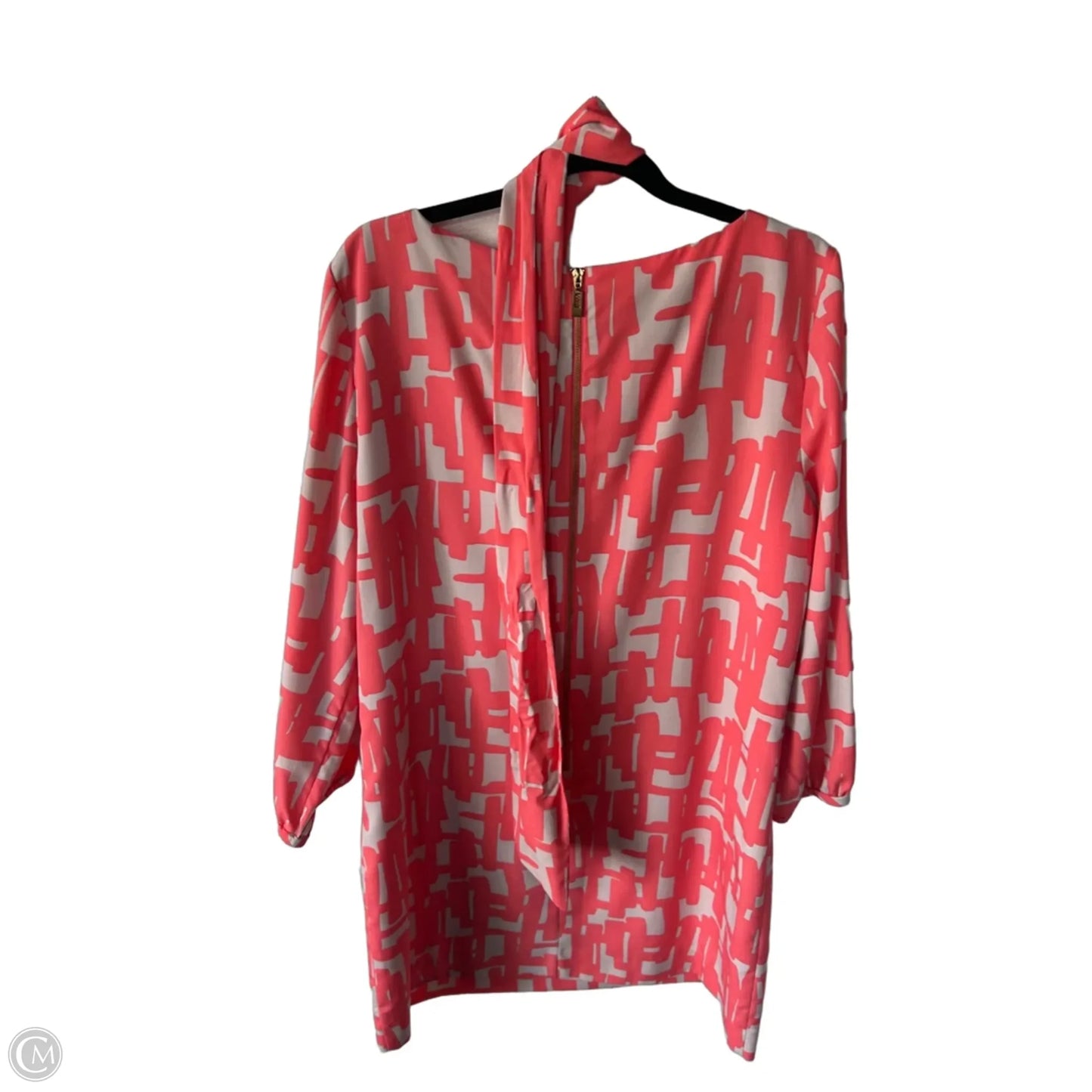 Dress Work By Tahari By Arthur Levine In Grey & Pink, Size: M