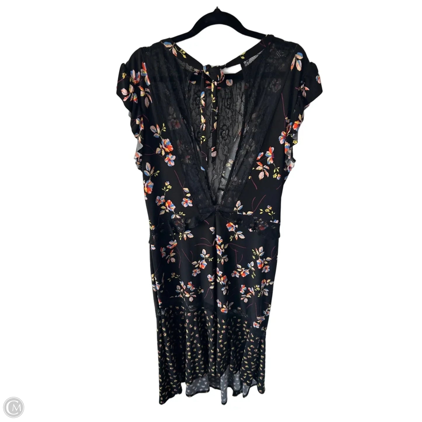 Dress Party Long By Top Shop In Black & Orange, Size: M