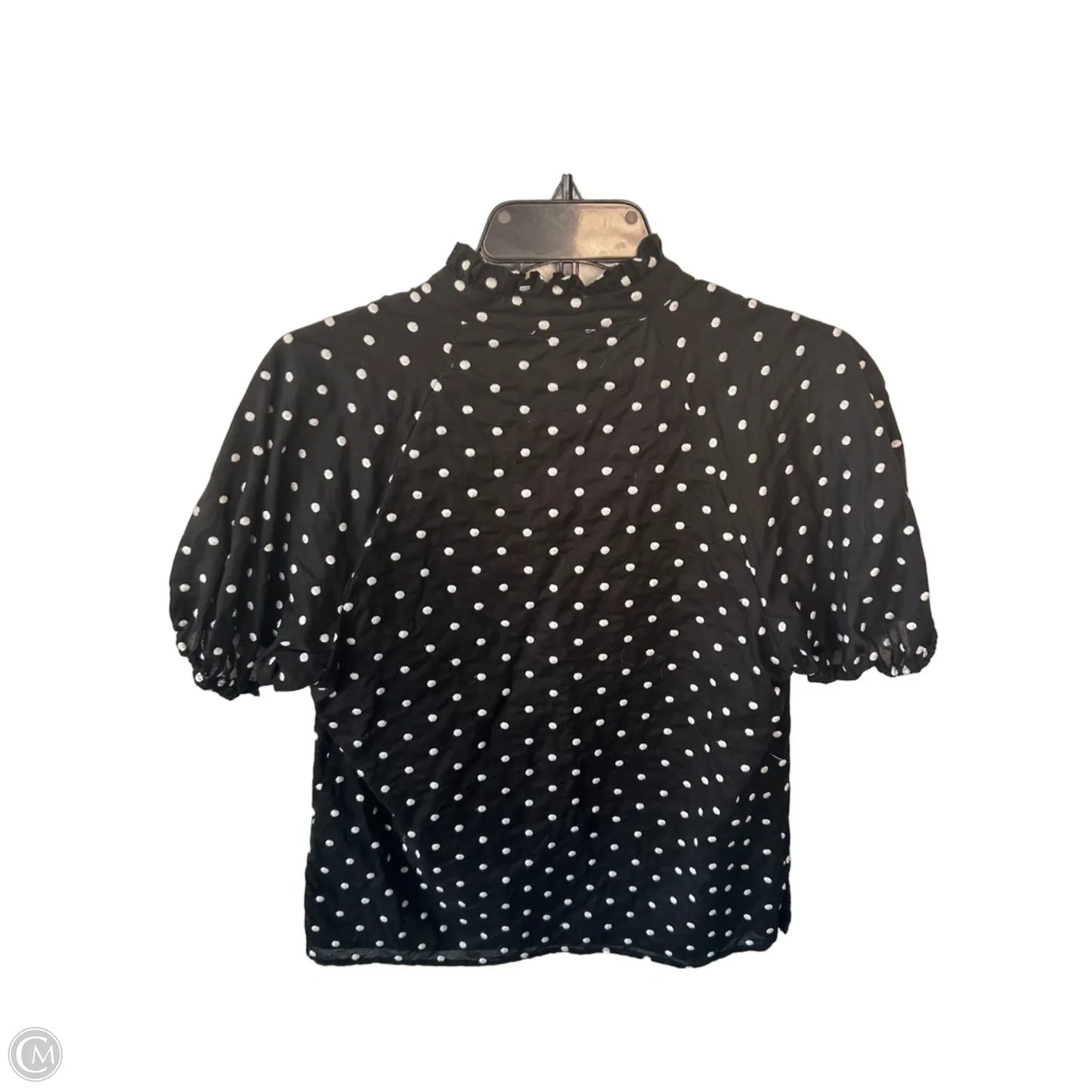 Top Short Sleeve By Cece In Black & White, Size: S