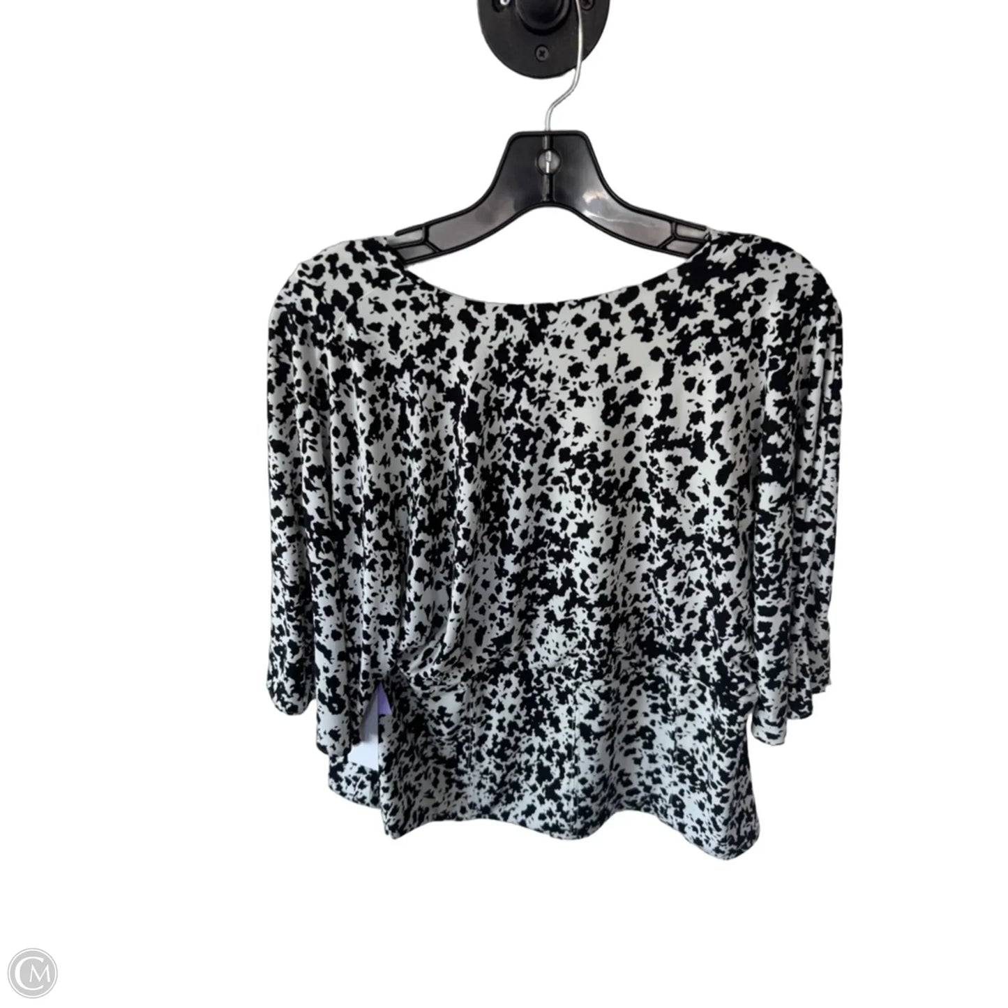 Top Short Sleeve By White House Black Market In Black & White, Size: Xl
