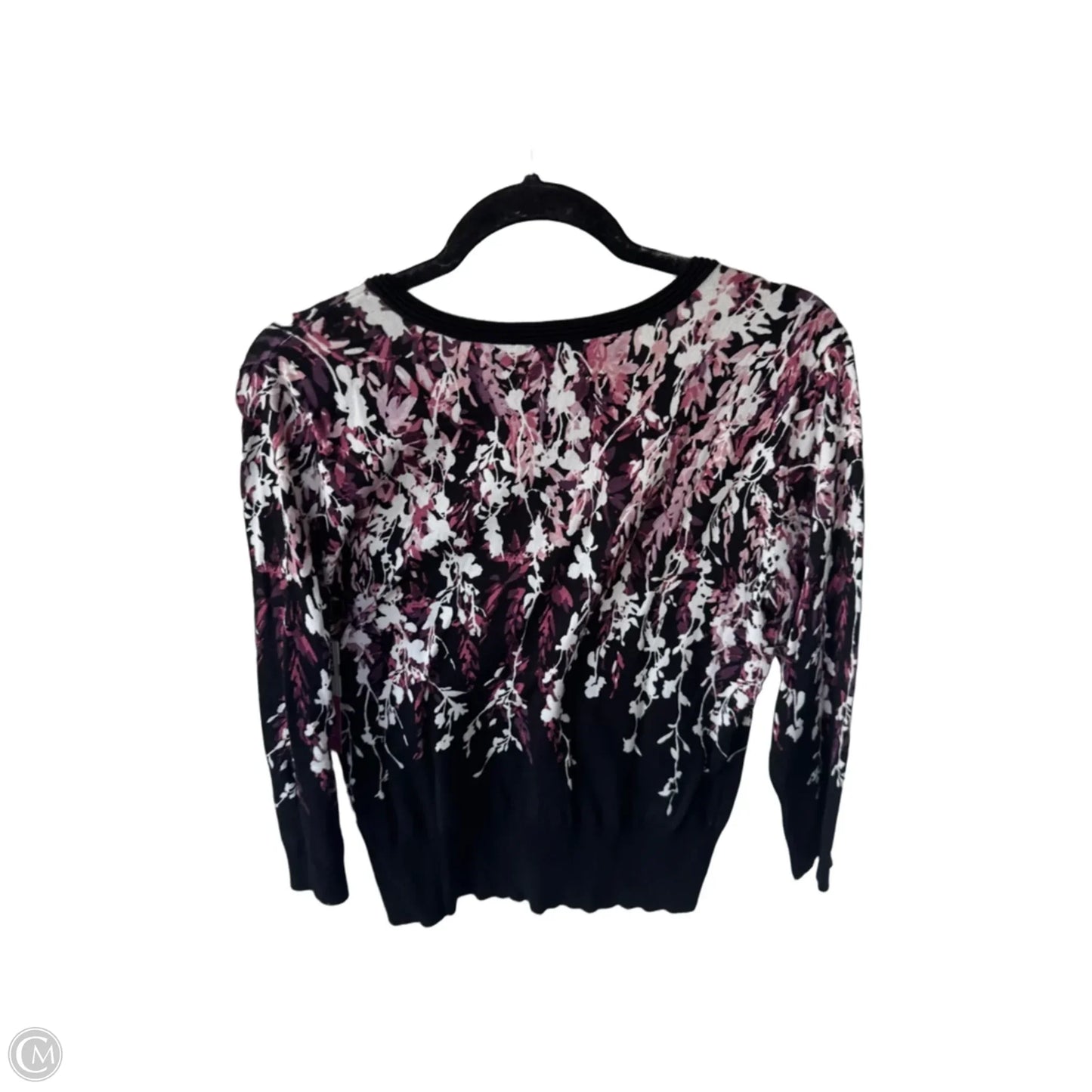 Sweater Cardigan By White House Black Market In Black & Purple, Size: M