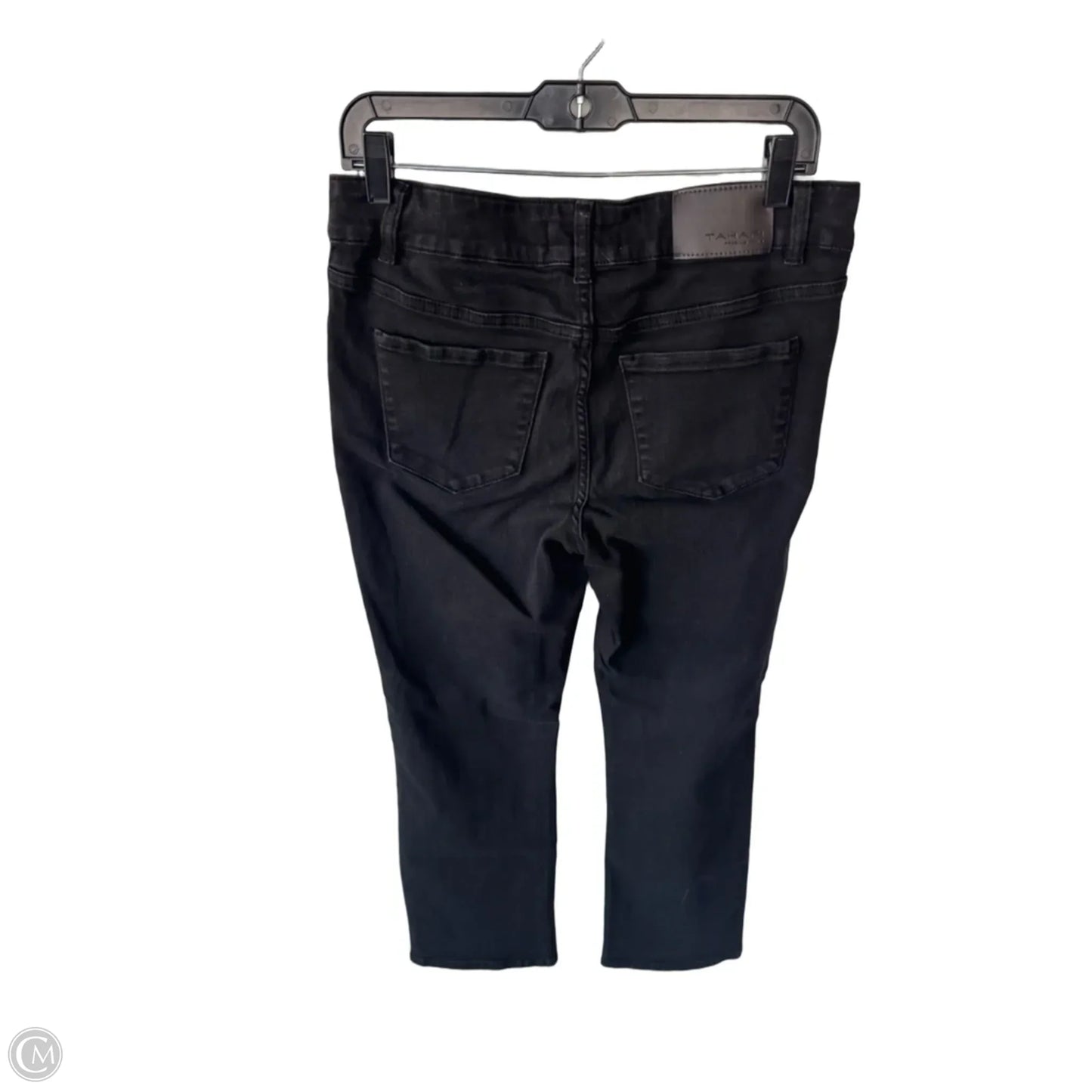 Jeans Straight By Tahari In Black Denim, Size: 8