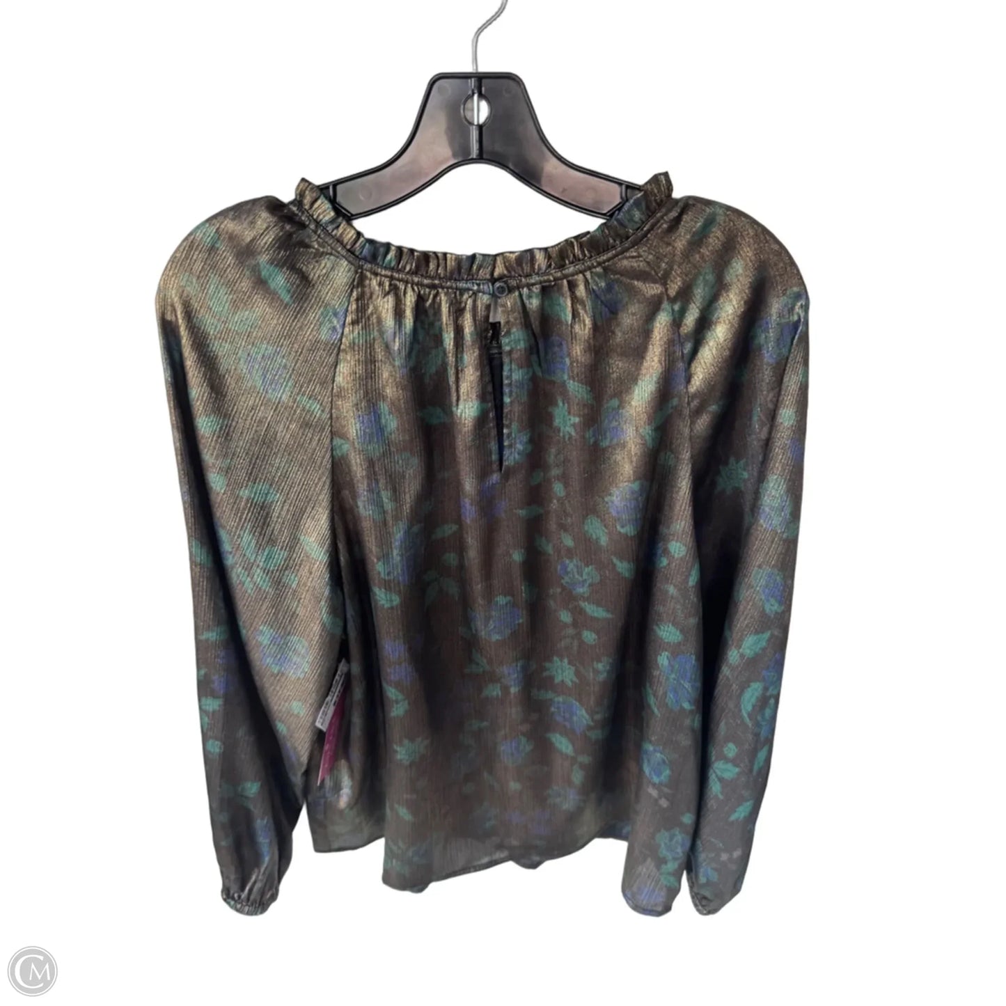 Top Long Sleeve By Ann Taylor In Brown & Green, Size: M