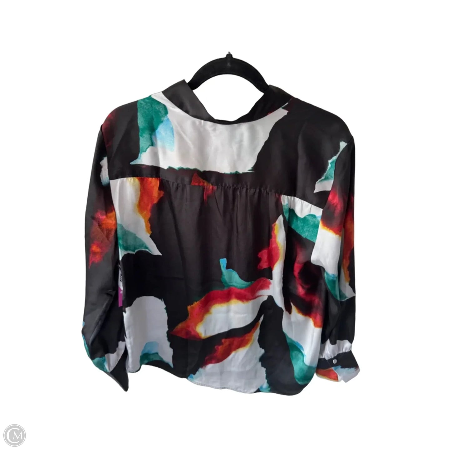 Top Long Sleeve By Chicos In Black & White, Size: L