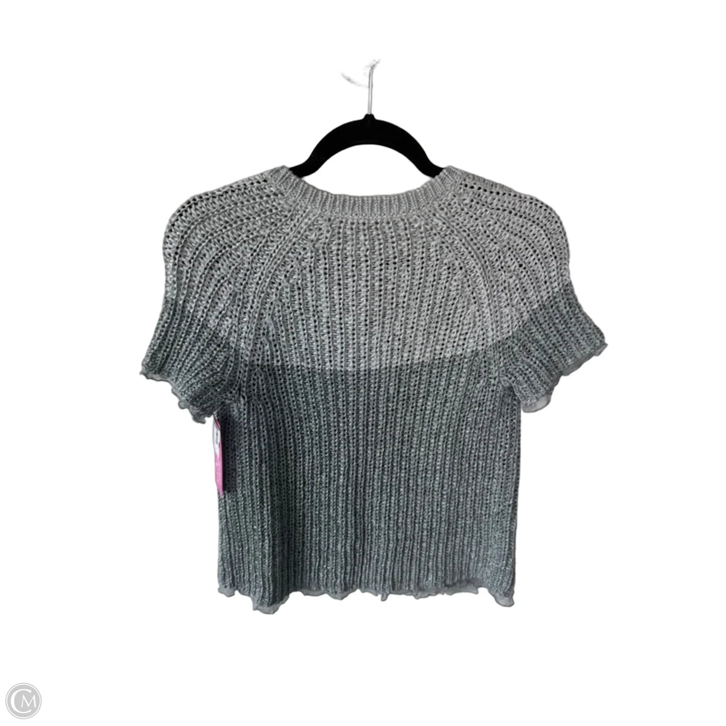 Sweater Short Sleeve By Chicos In Grey & Silver, Size: M