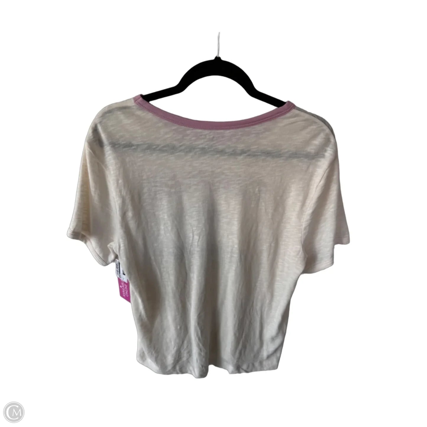 Top Short Sleeve By Pilcro In Cream & Pink, Size: S