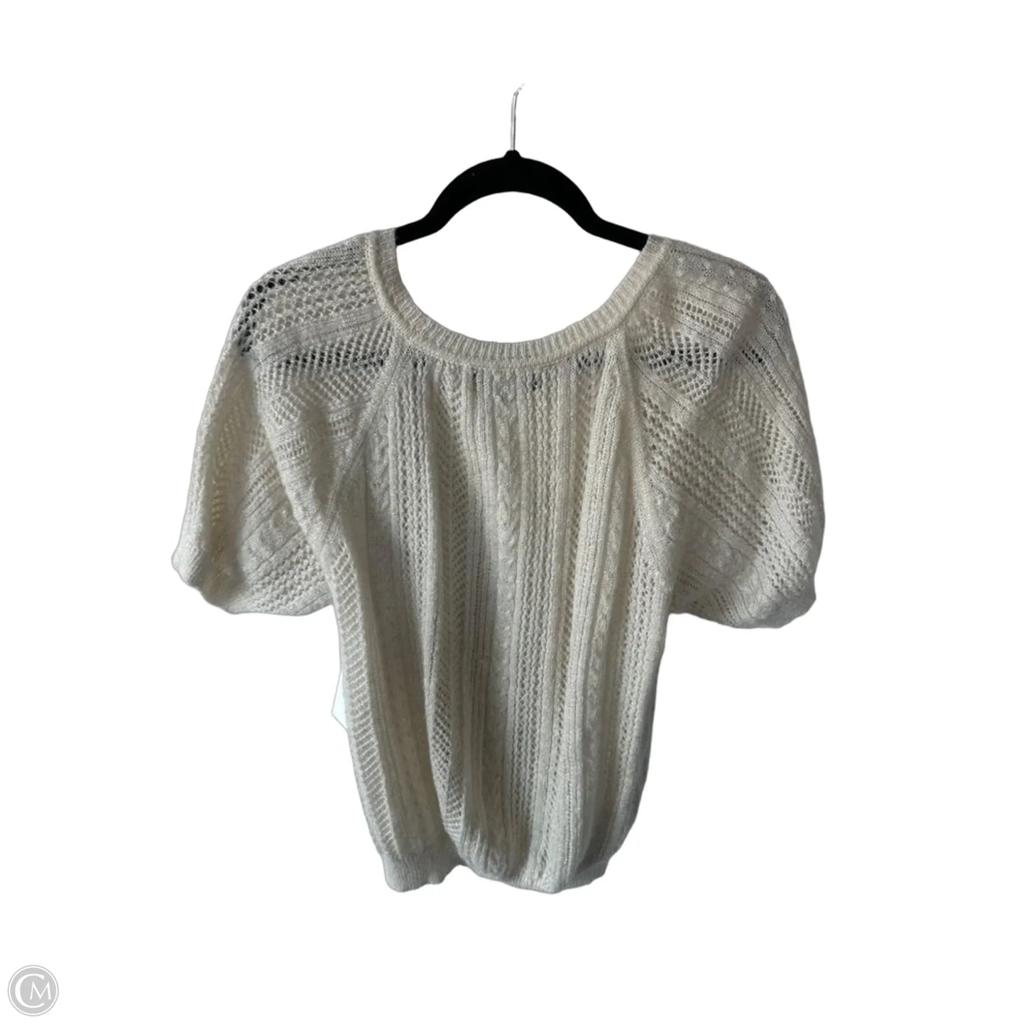 Sweater Short Sleeve By Express In Cream, Size: S