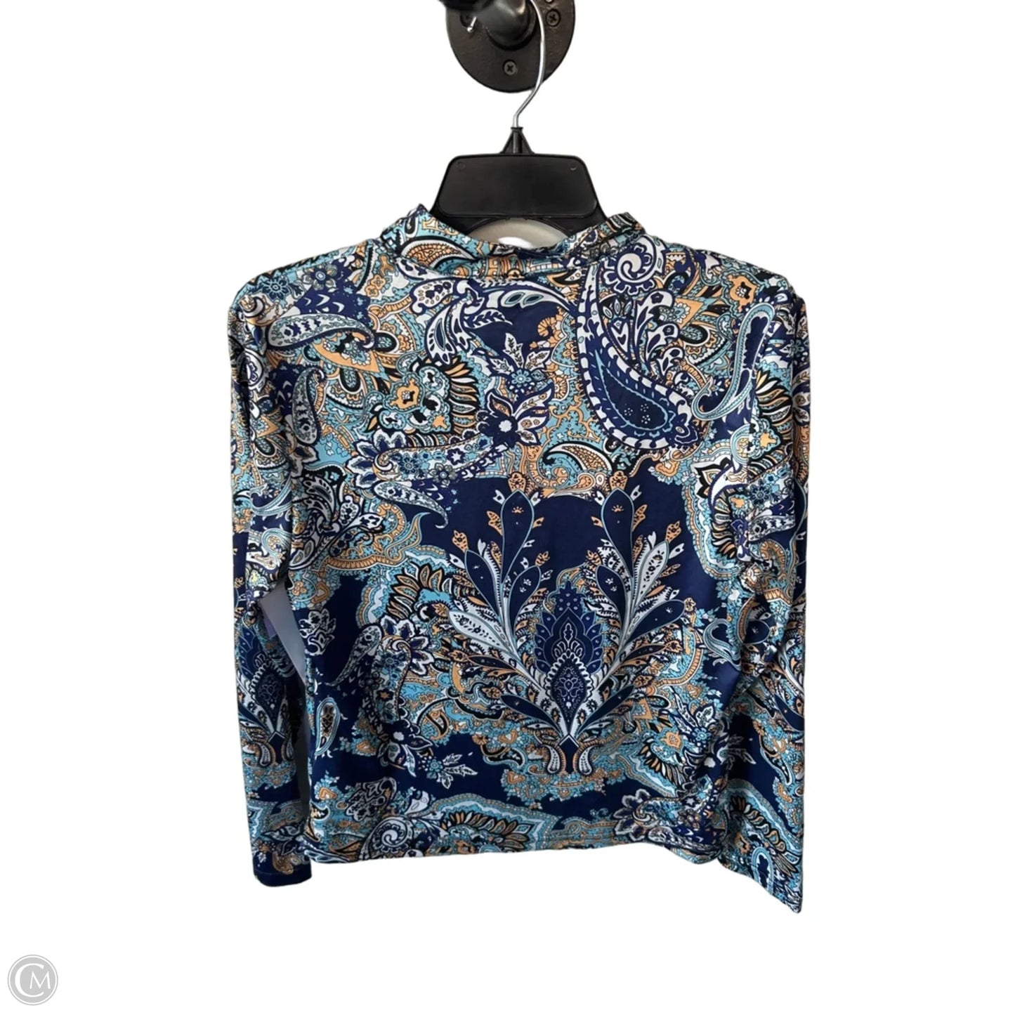 Athletic Top Long Sleeve Collar By Clothes Mentor In Blue & Yellow, Size: M