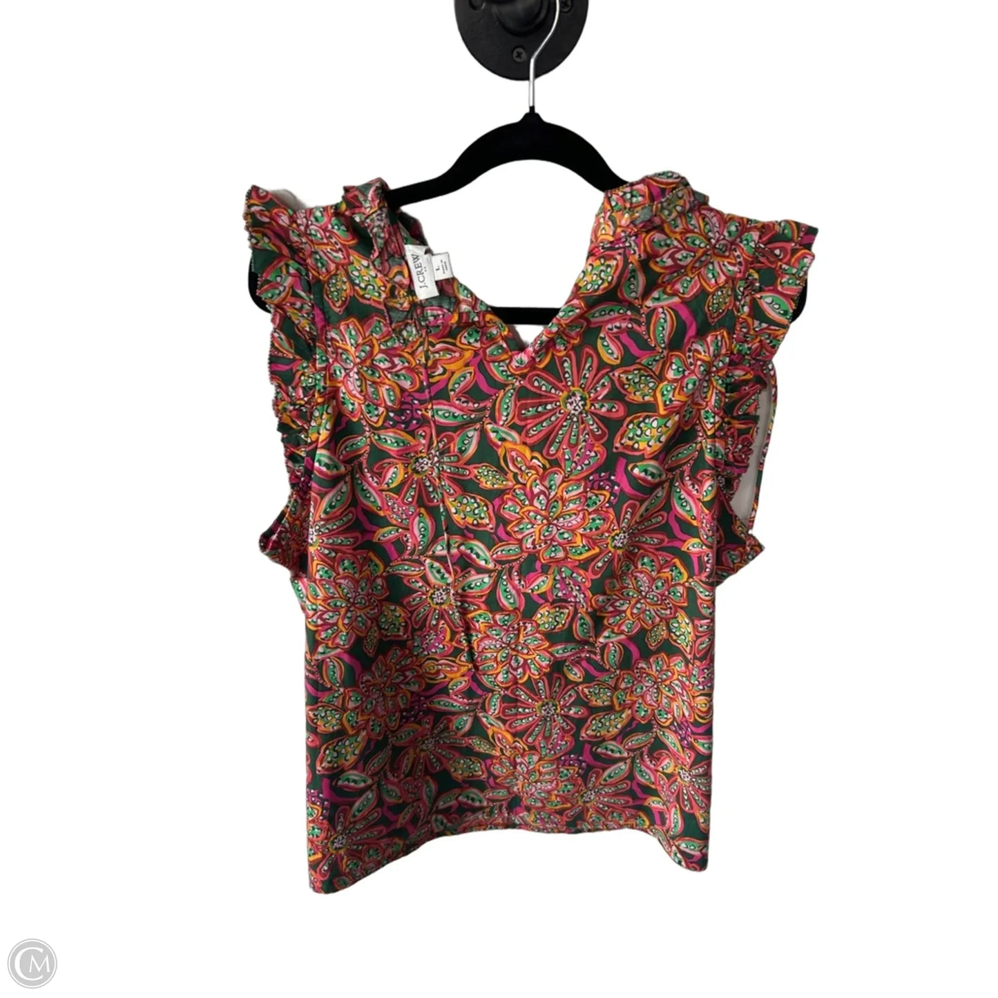 Top Short Sleeve By J. Crew In Green & Pink, Size: L