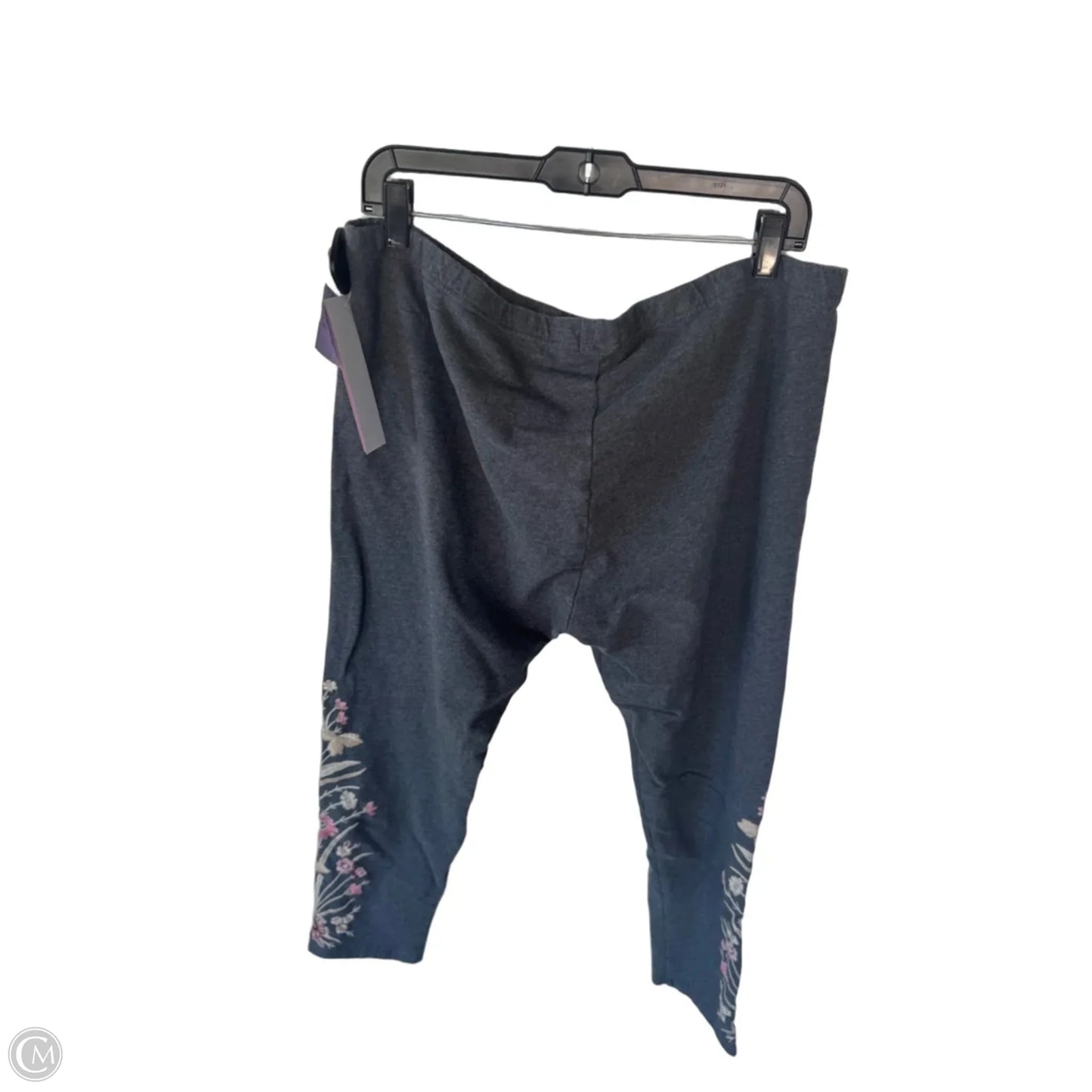 Pants Designer By Johnny Was In Grey & Pink, Size: Xxl