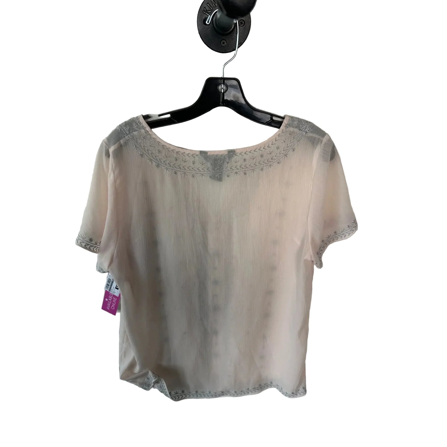 Top Short Sleeve By White House Black Market In Pink & Silver, Size: S