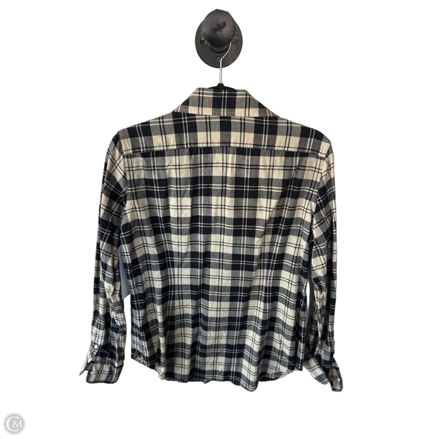 Top Long Sleeve By Ralph Lauren Blue Label In Black & Tan, Size: L