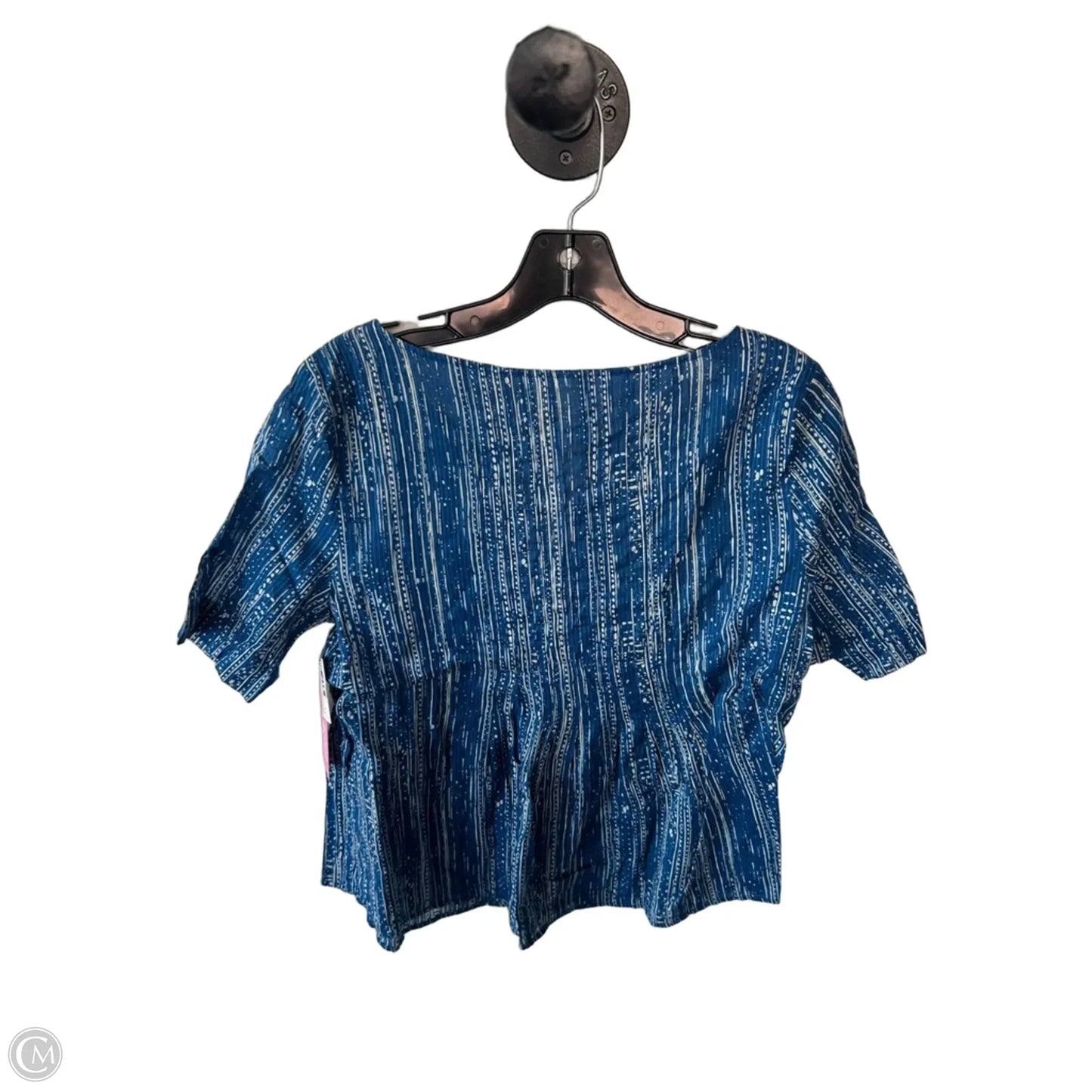 Top Short Sleeve By Maeve In Blue & White, Size: M