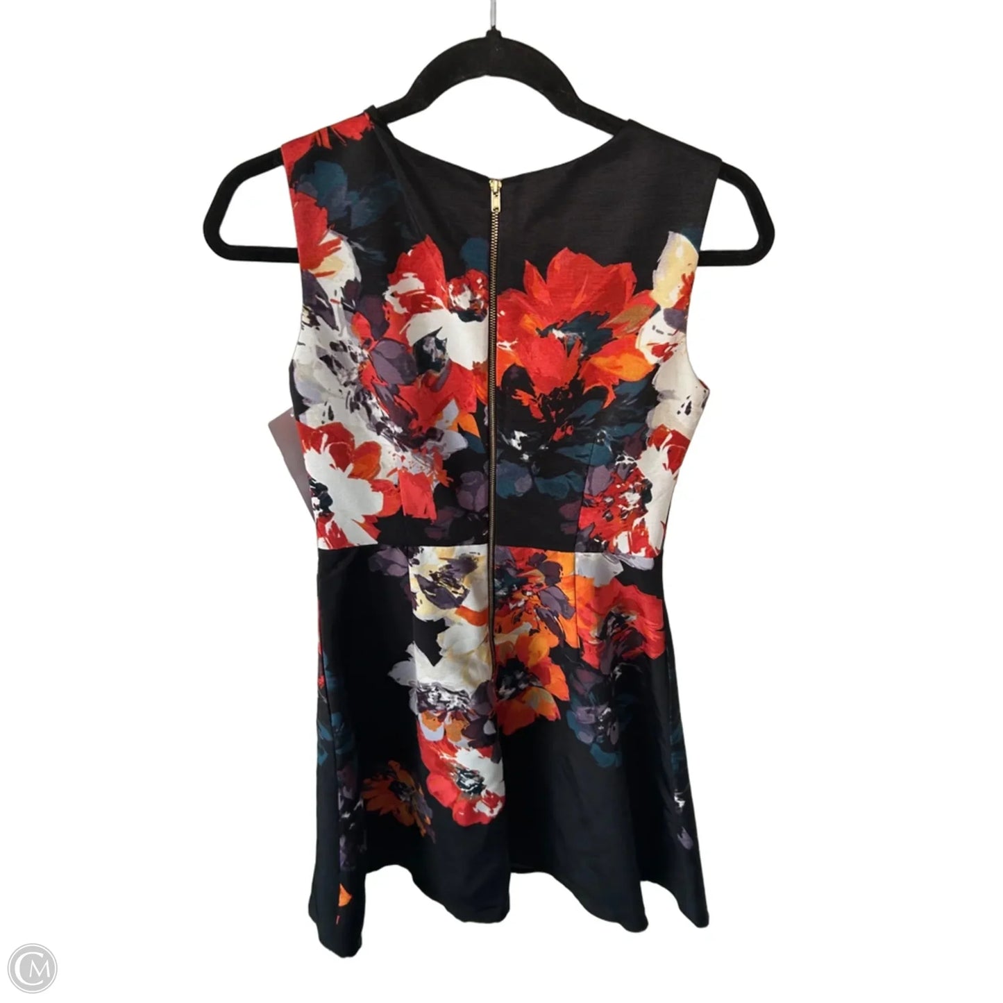 Dress Work By Maggy London In Black & Orange, Size: Xs