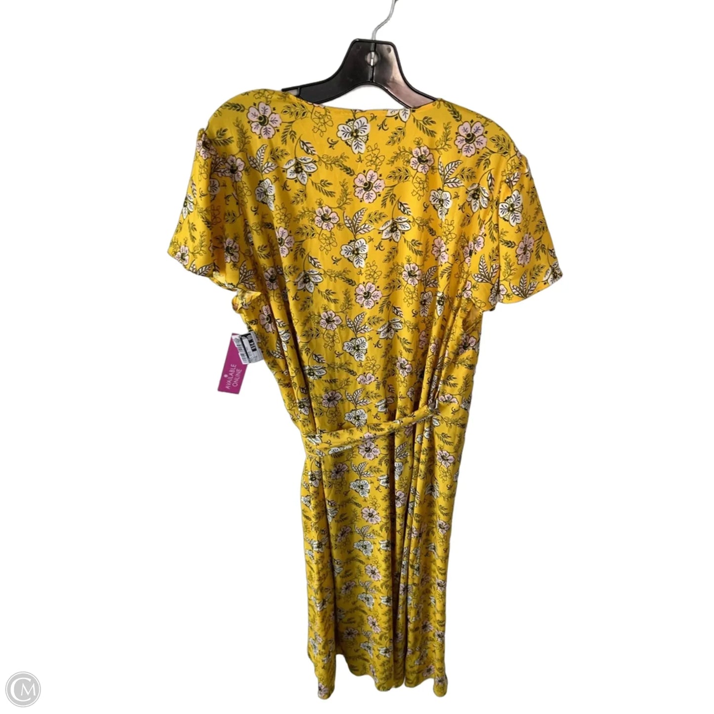 Dress Casual Midi By Loft In Pink & Yellow, Size: Xl