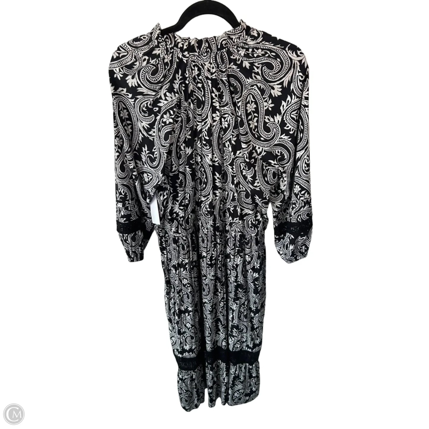 Dress Casual Maxi By Chicos In Black & White, Size: Xl