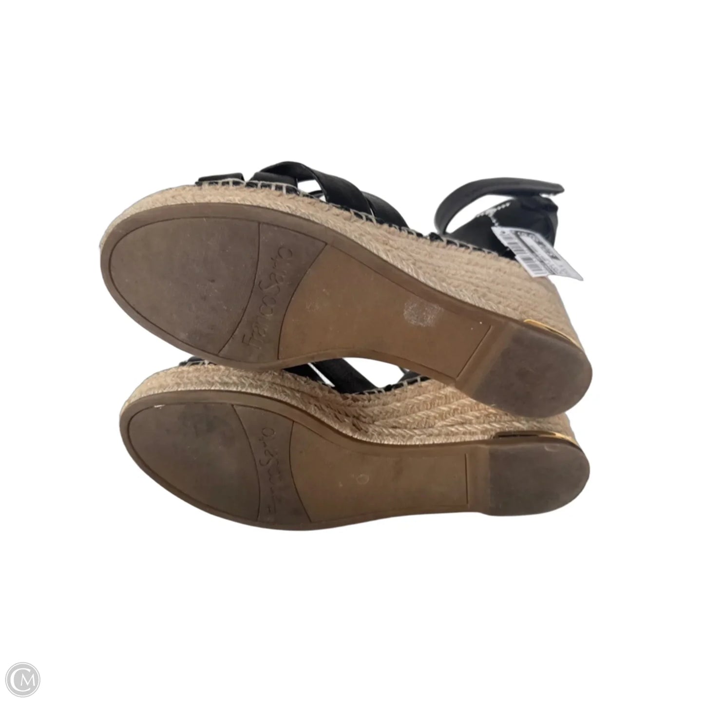 Sandals Heels Wedge By Franco Sarto In Black & Tan, Size: 7.5