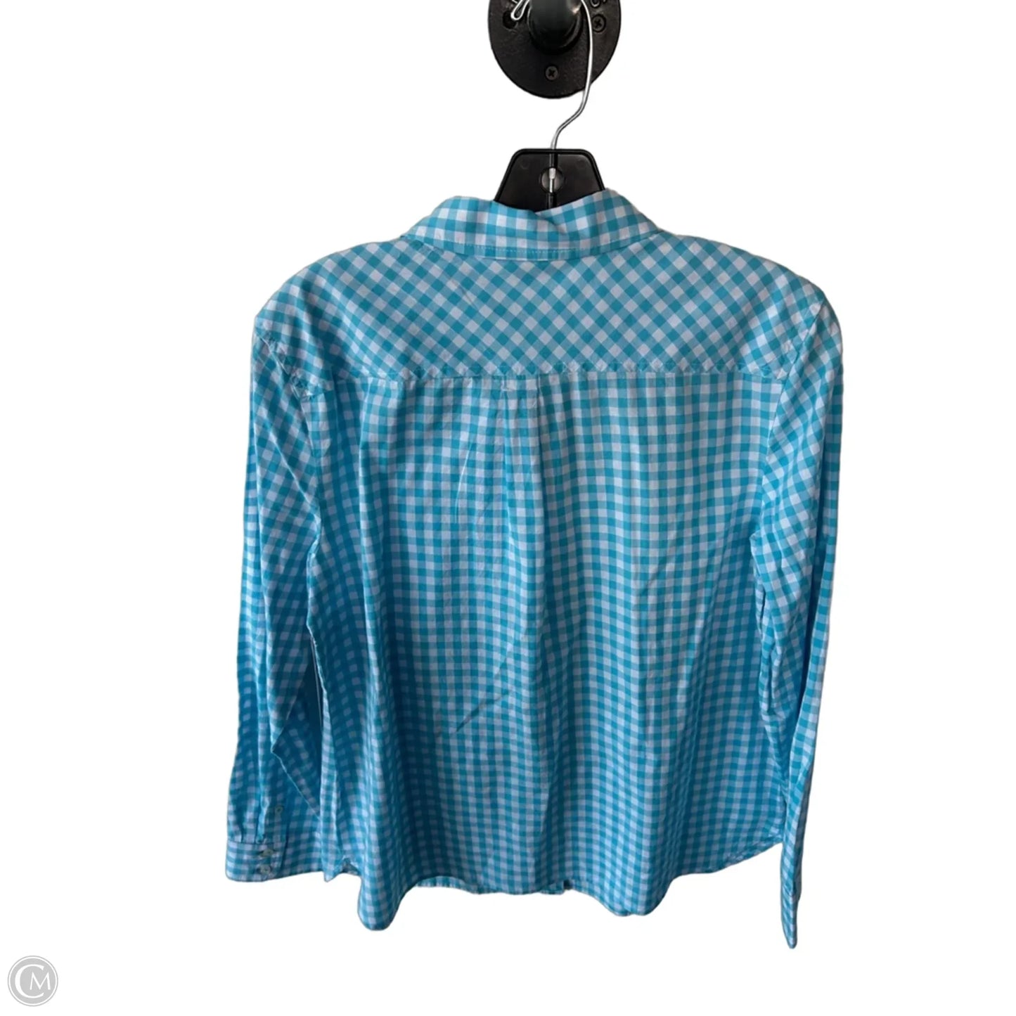 Top Long Sleeve By Talbots In Blue & White, Size: Mp