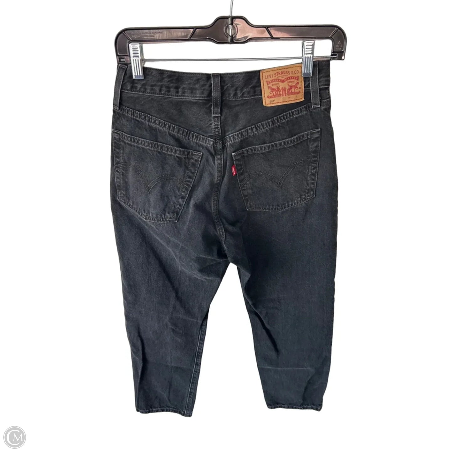 Jeans Straight By Levis In Black Denim, Size: 2