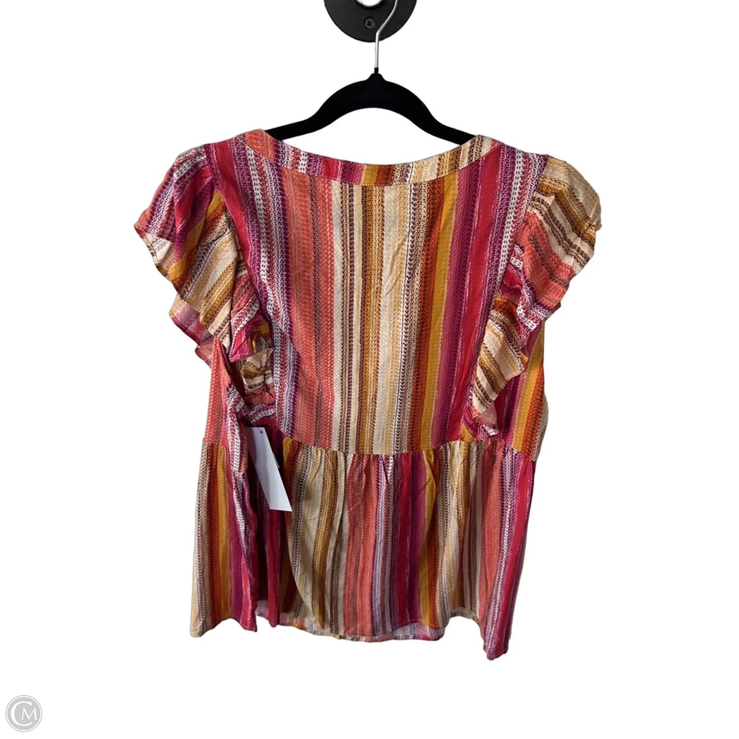 Top Short Sleeve By Savanna Jane In Orange & Purple, Size: 1x