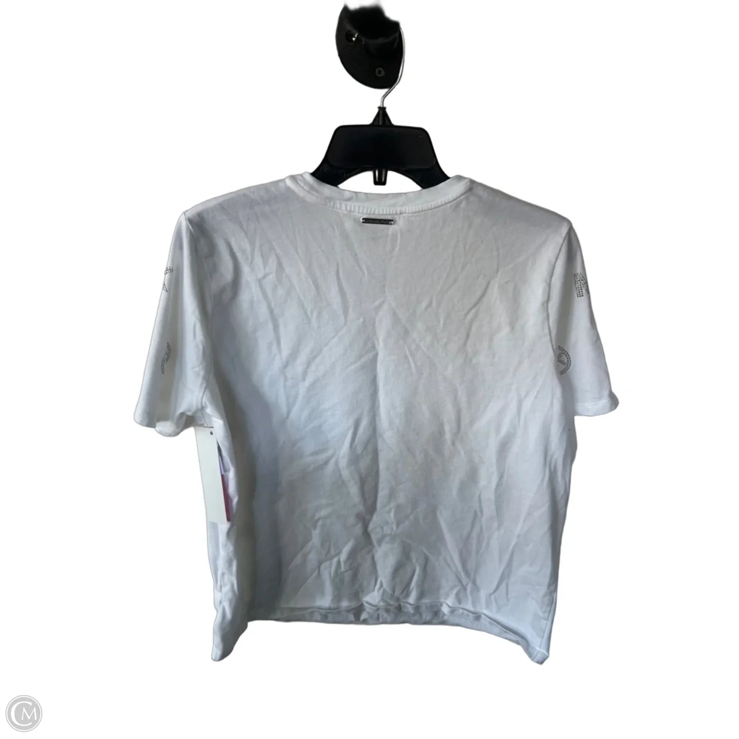 Top Short Sleeve By Michael By Michael Kors In Silver & White, Size: Xl