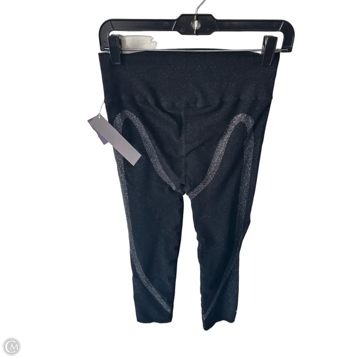 Athletic Leggings By Free People In Black & Silver, Size: 8